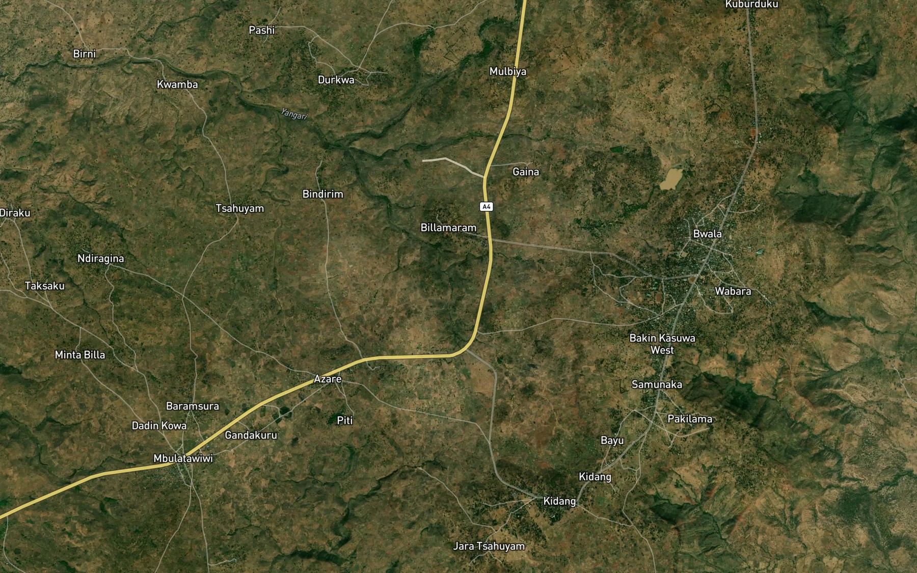 Satellite map of the River Yabzhe