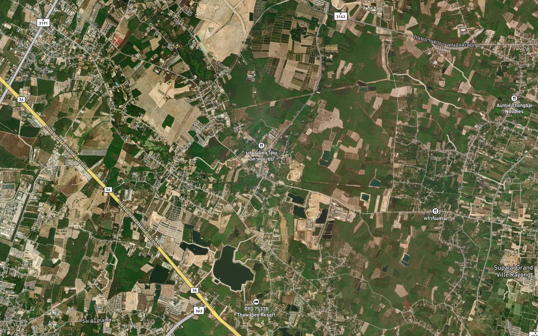 Satellite map of the Khlong Krachet