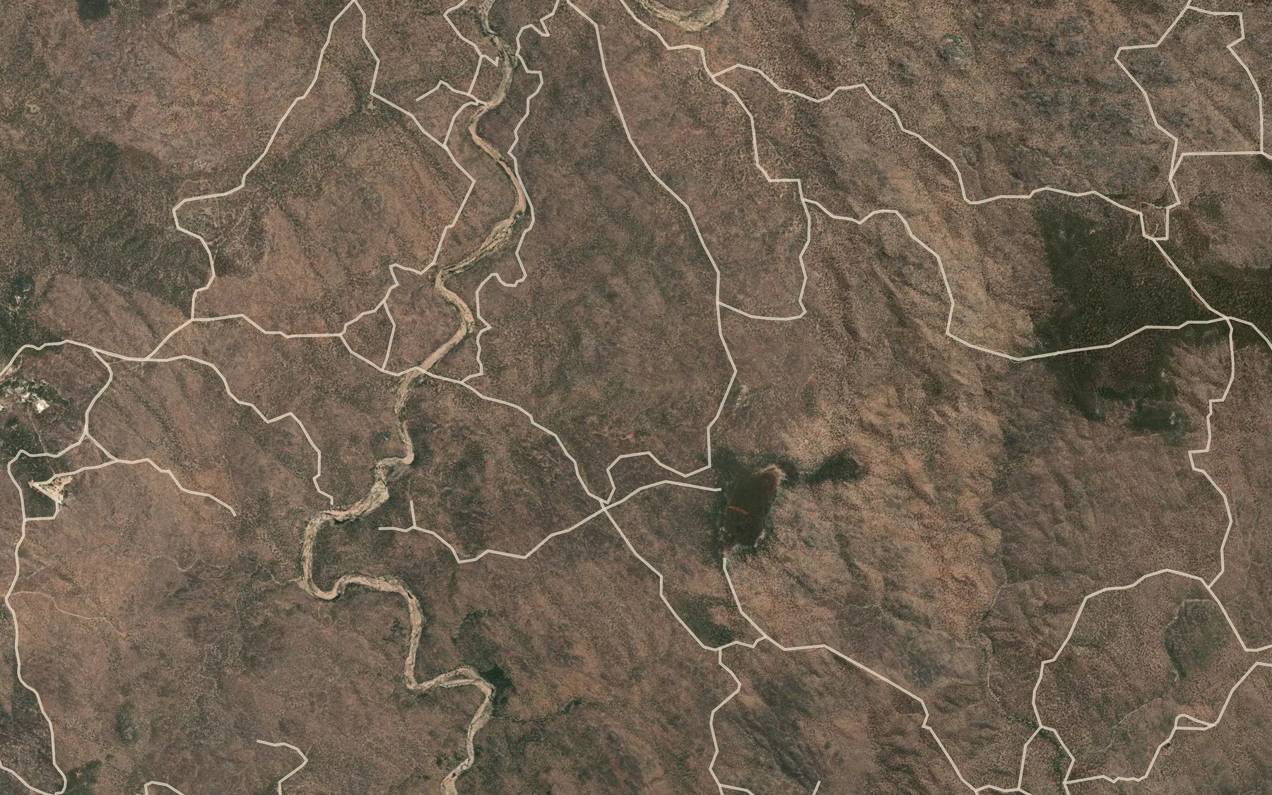 Satellite map of the Sandy Creek