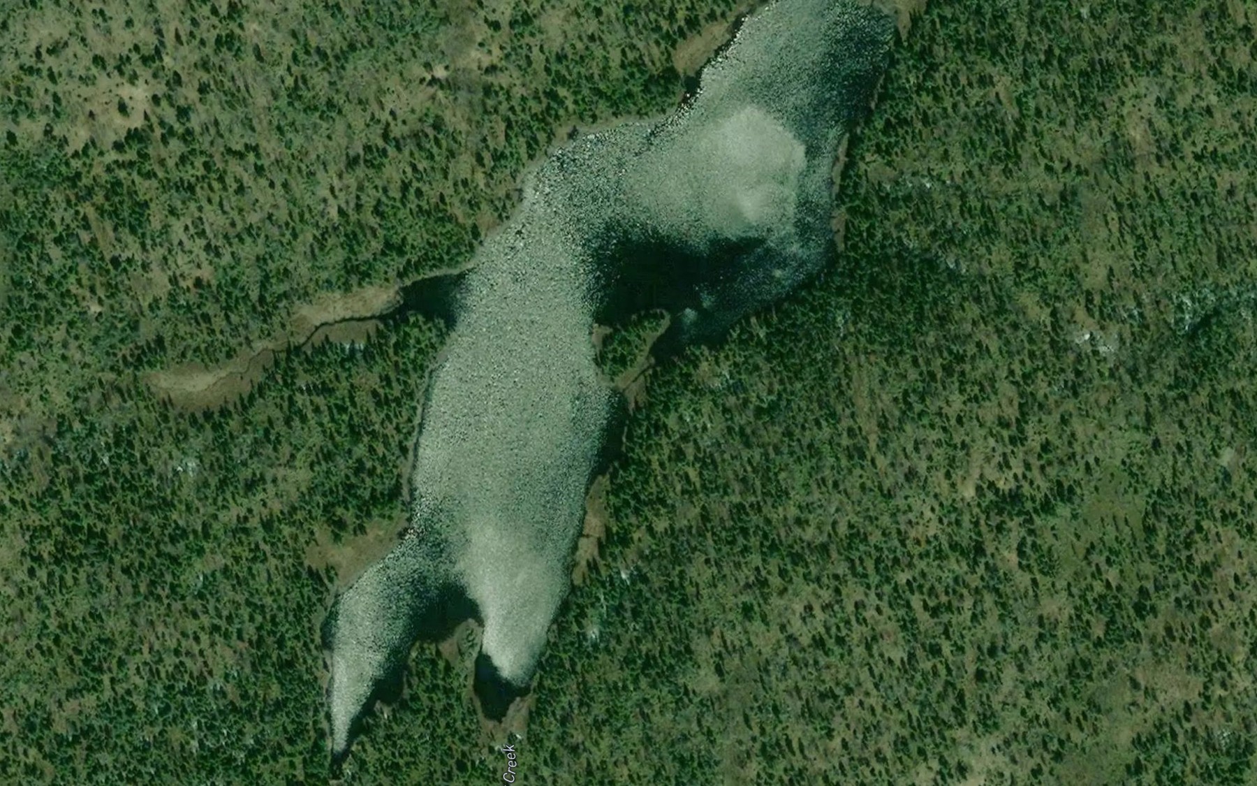 Satellite map of the Little Ault Lake
