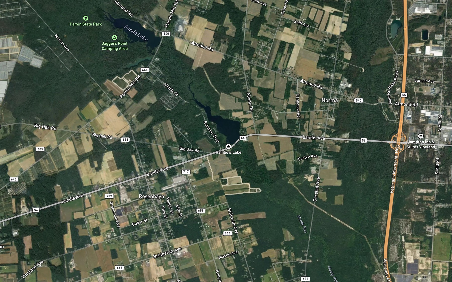 Satellite map of the Spot 2