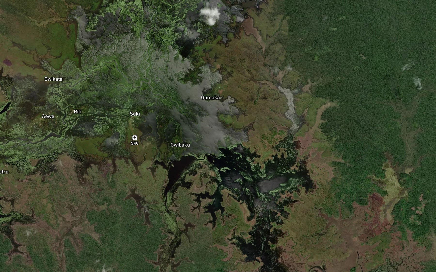 Satellite map of the Suki Lagoon