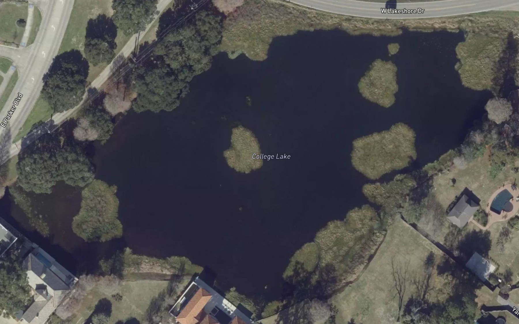 Satellite map of the College Lake