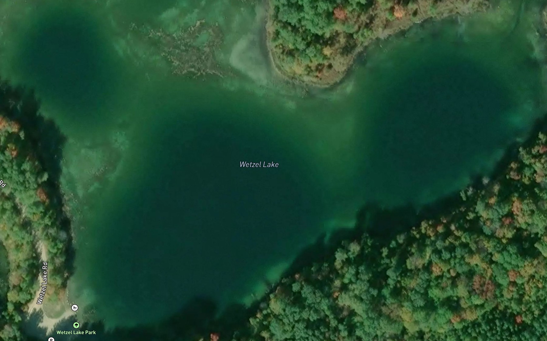 Satellite map of the Wetzel Lake