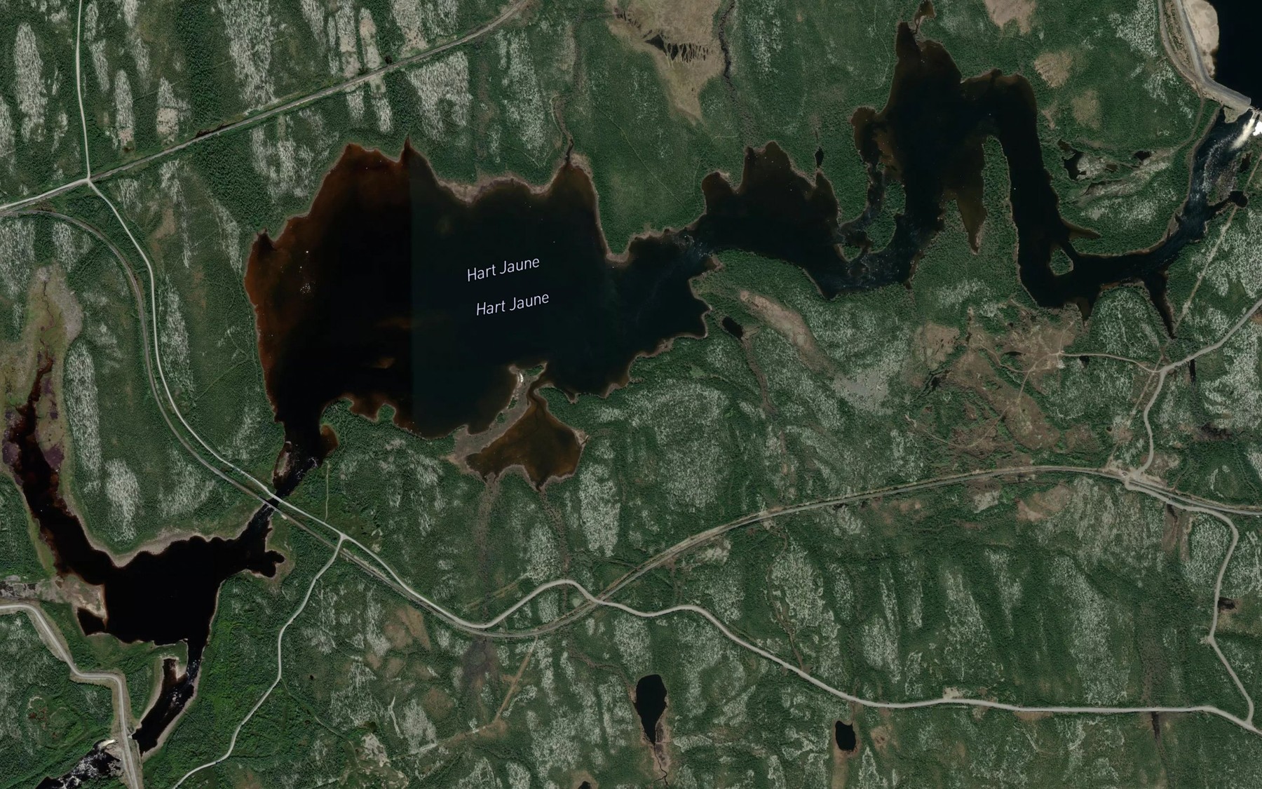 Satellite map of the Lac Uishaukaniss