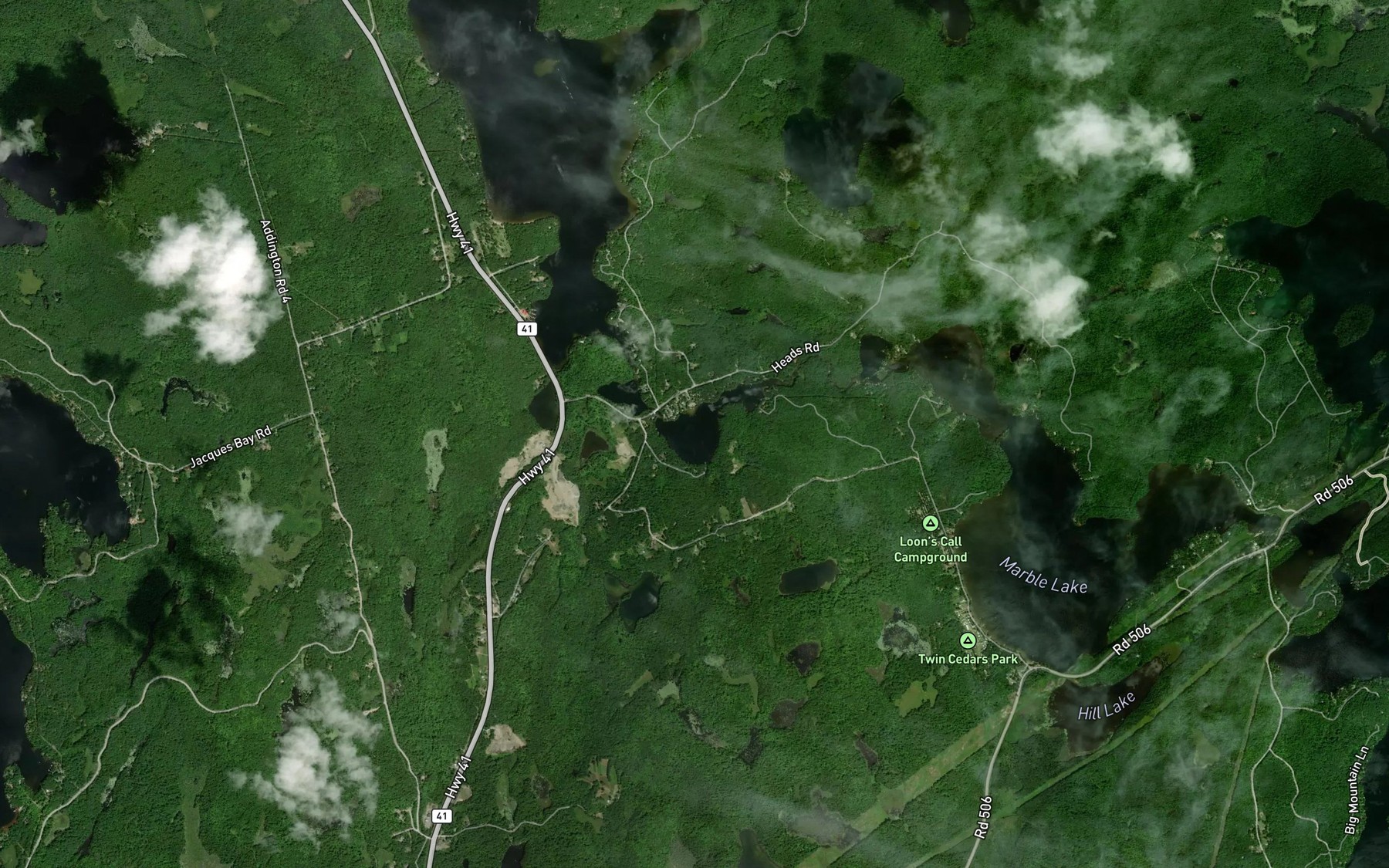 Satellite map of the Little Marble Lake