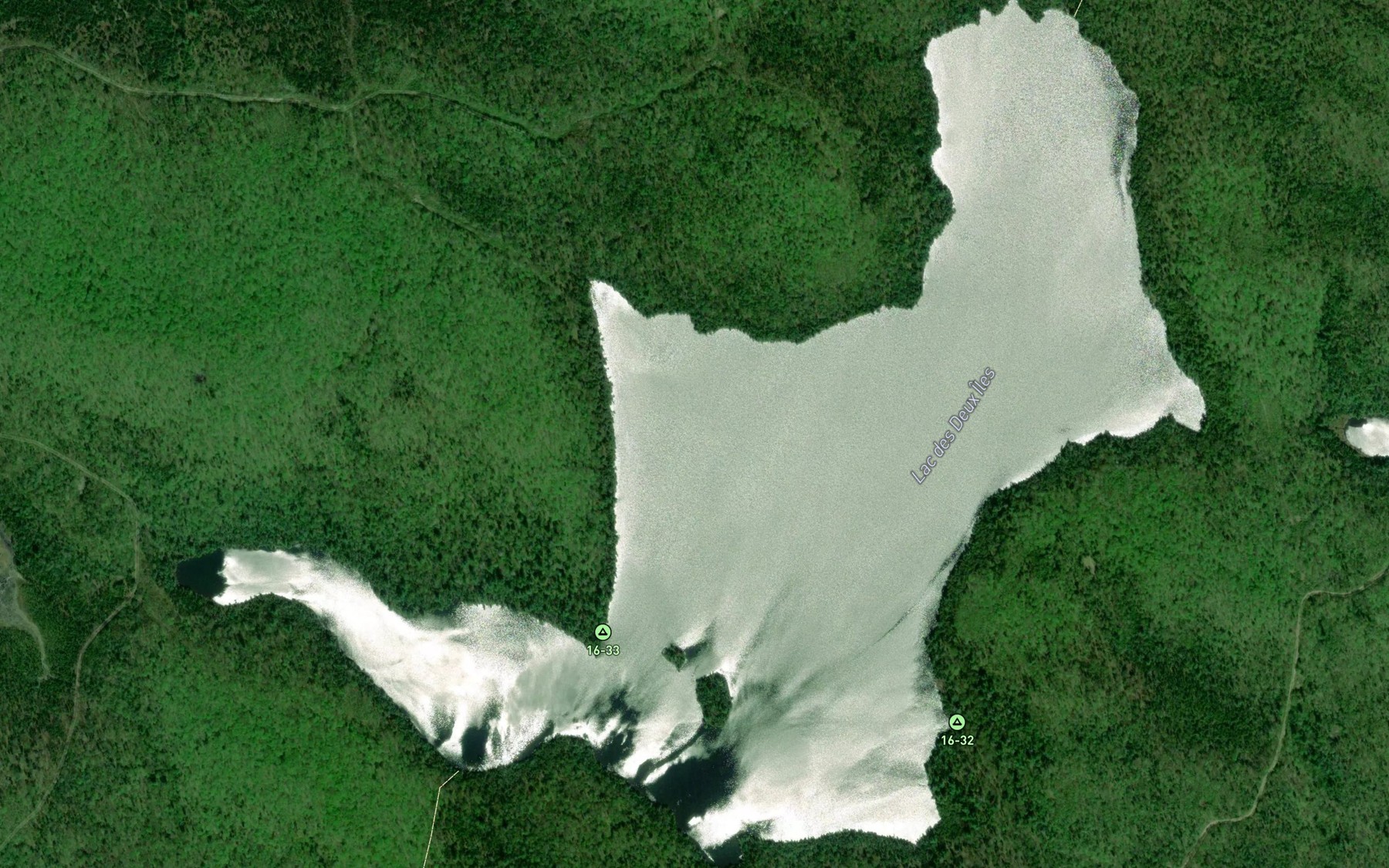 Satellite map of the Lac des Deux Iles