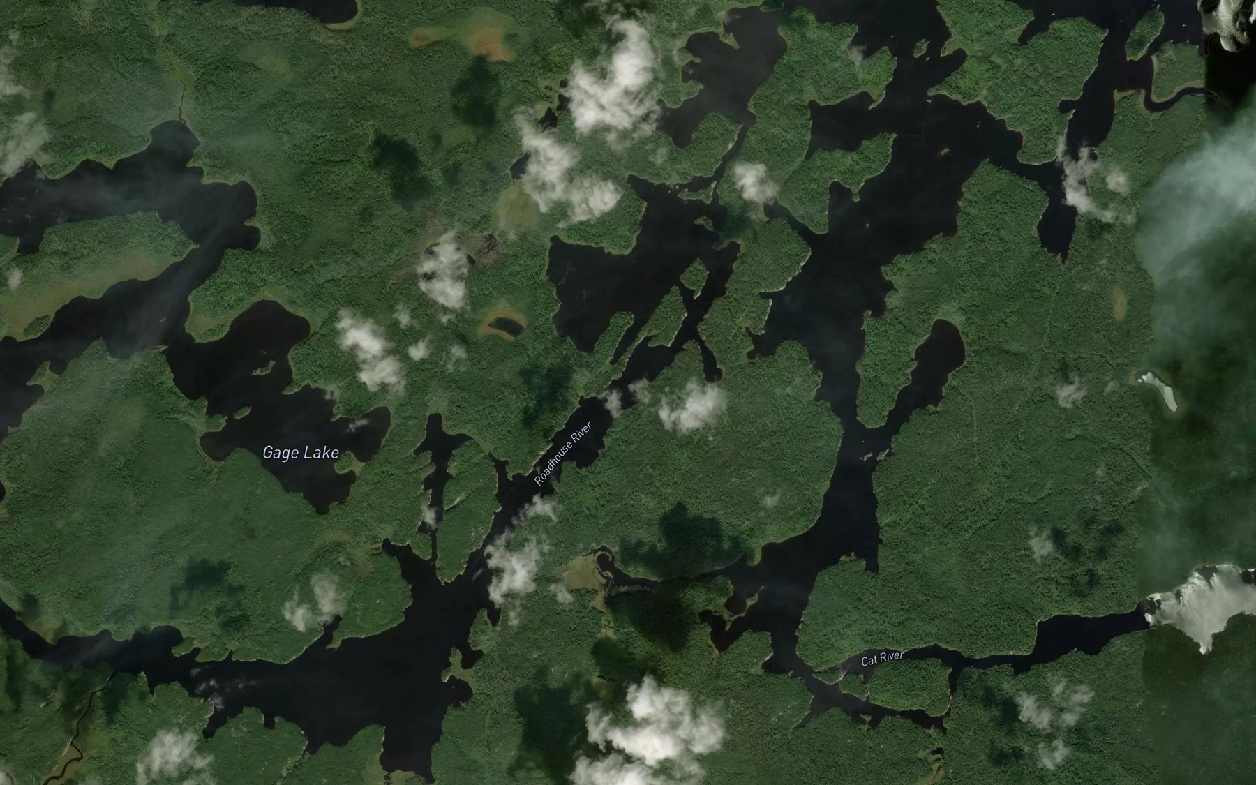 Satellite map of the Roadhouse River