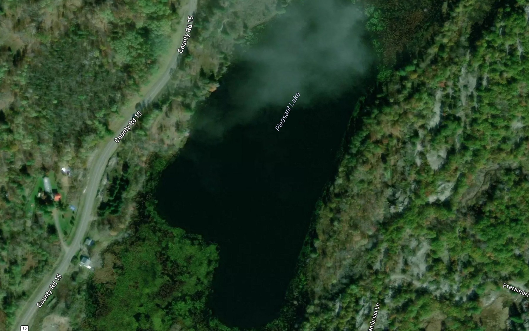 Satellite map of the Pleasant Lake
