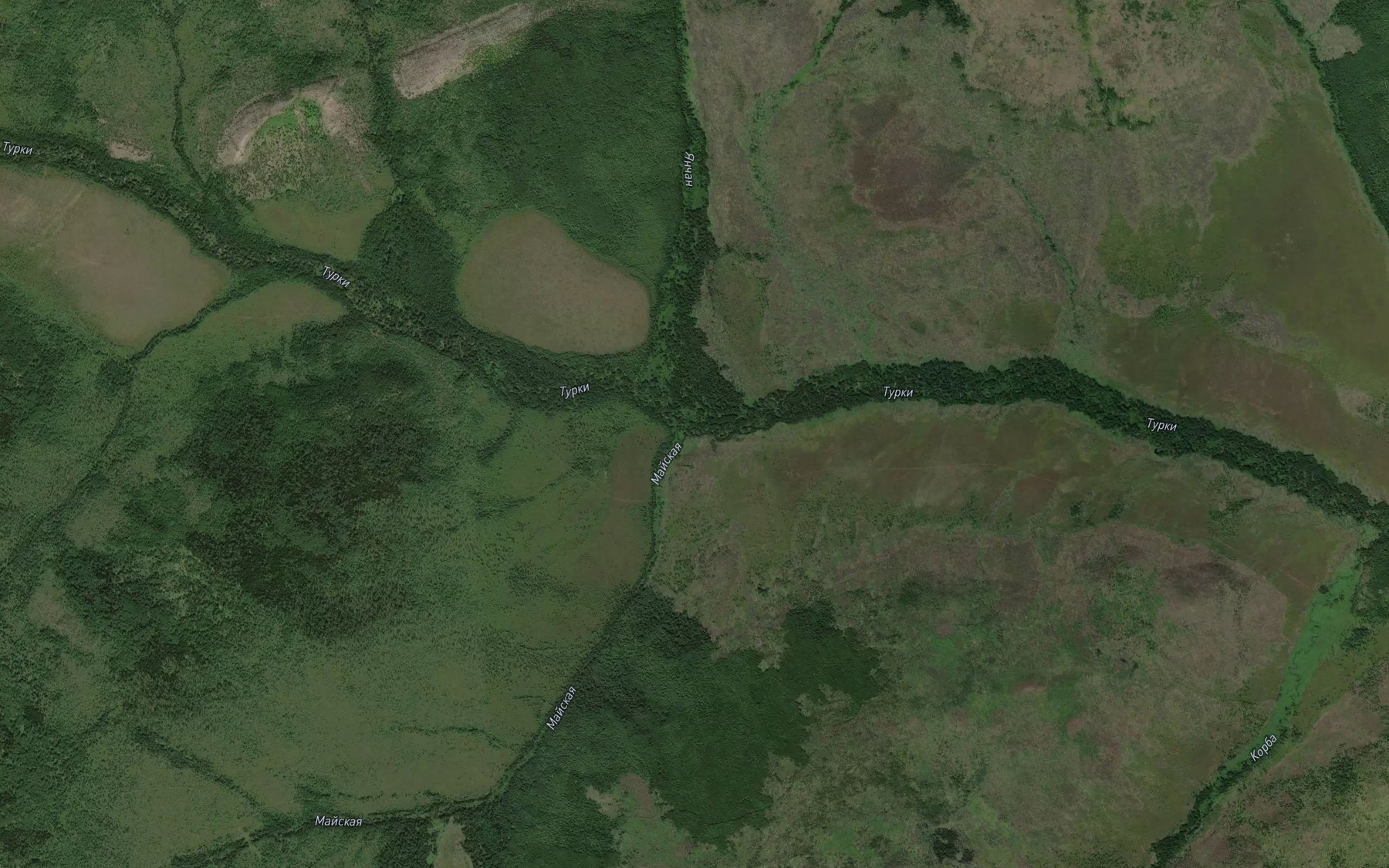 Satellite map of the Mayskaya
