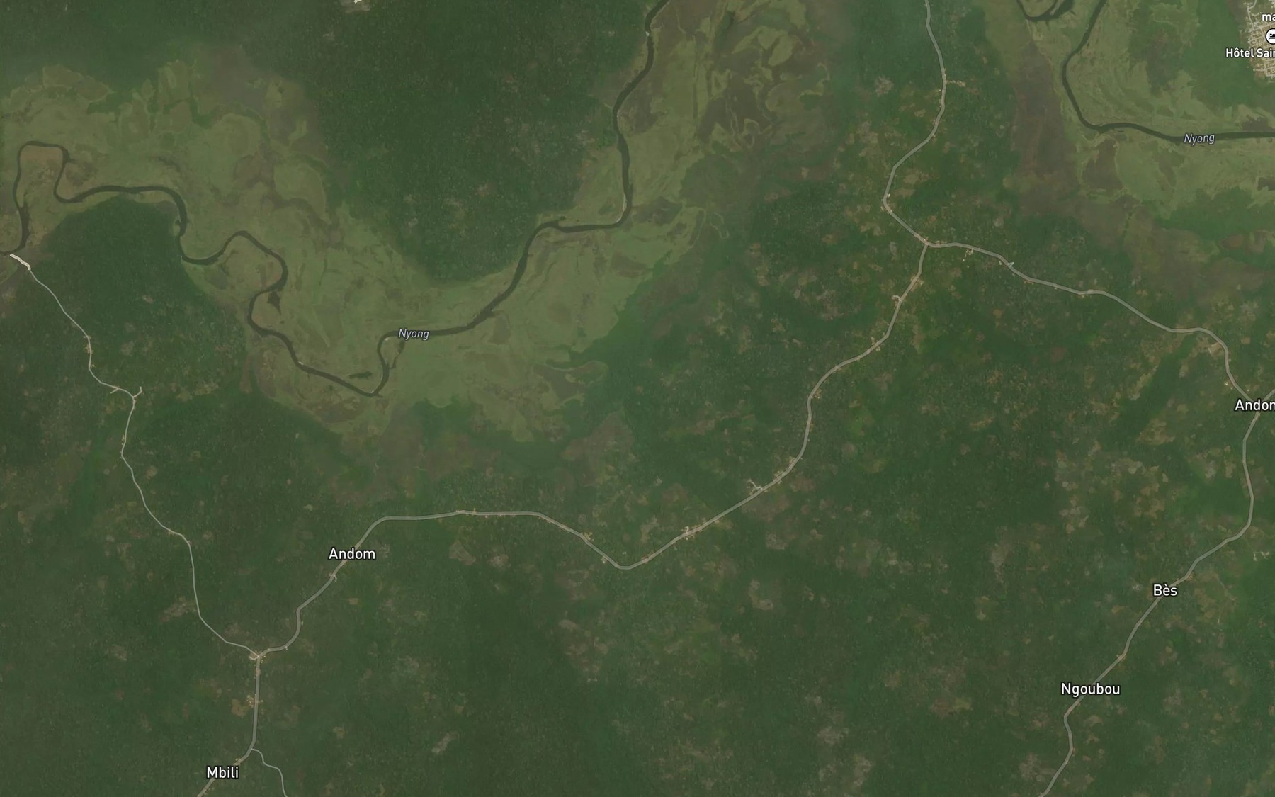 Satellite map of the Mvanda