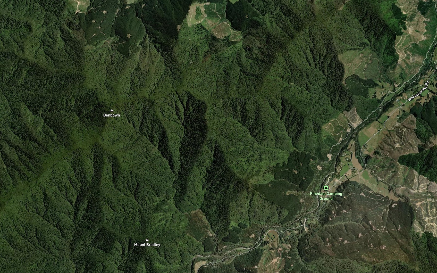 Satellite map of the Bullock Hide Creek