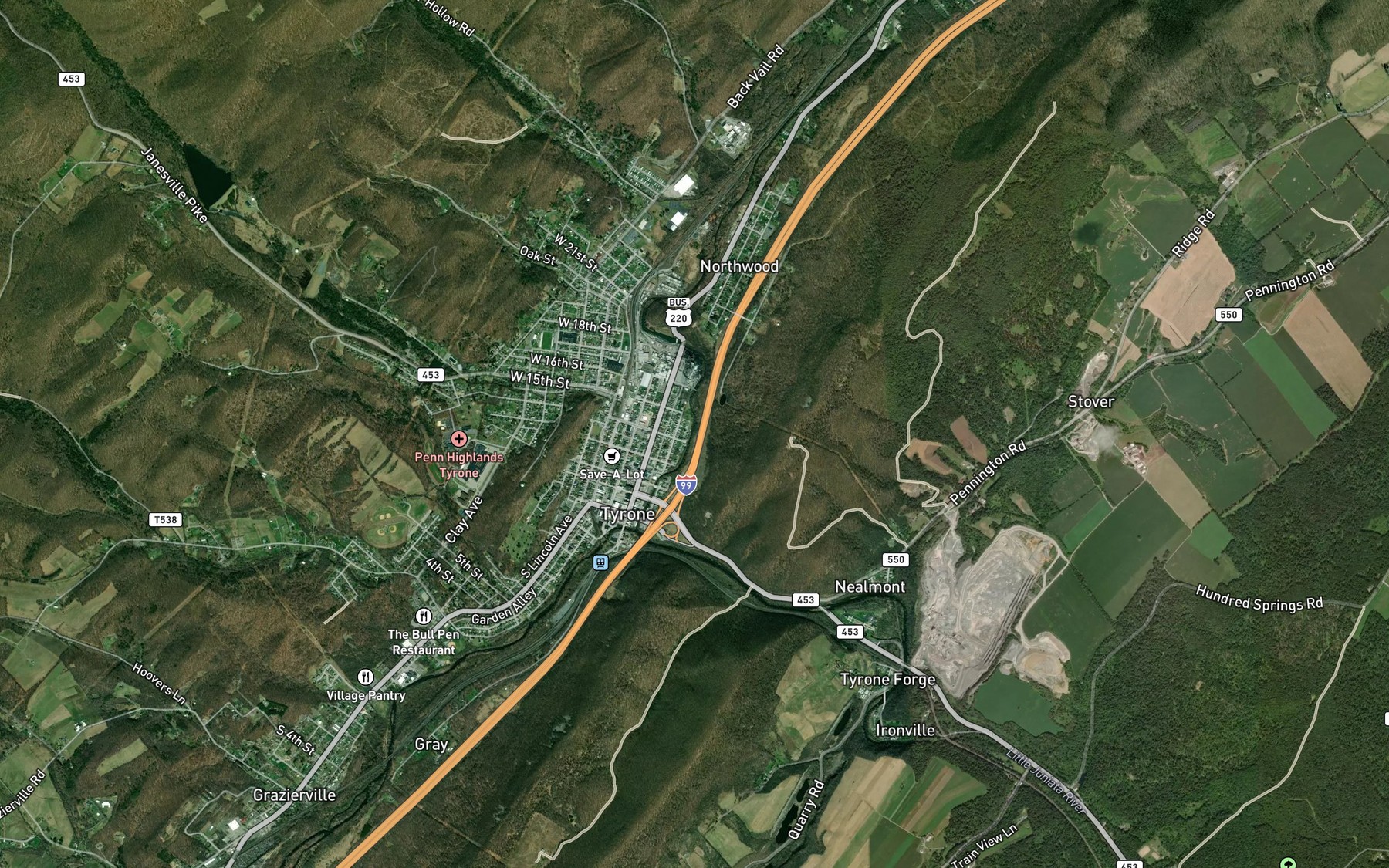 Satellite map of the Sink Run