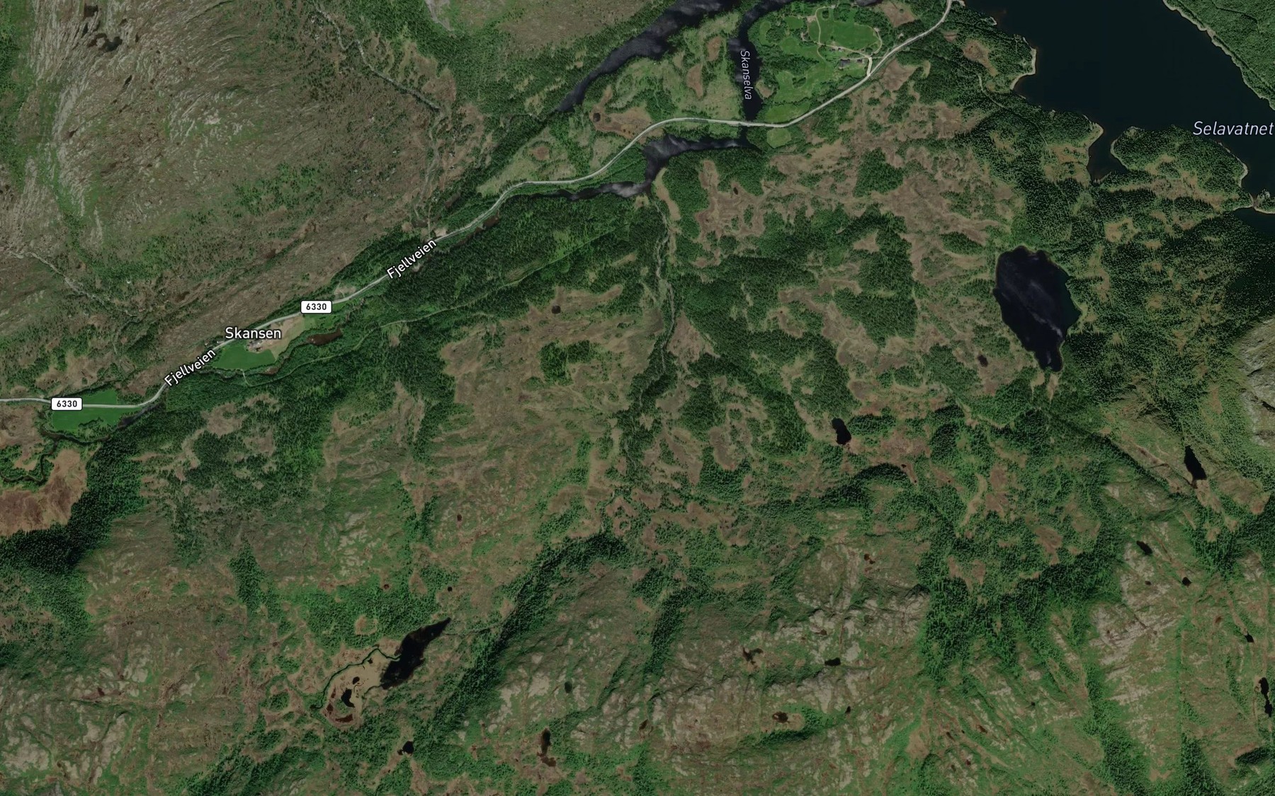Satellite map of the Solskinselva