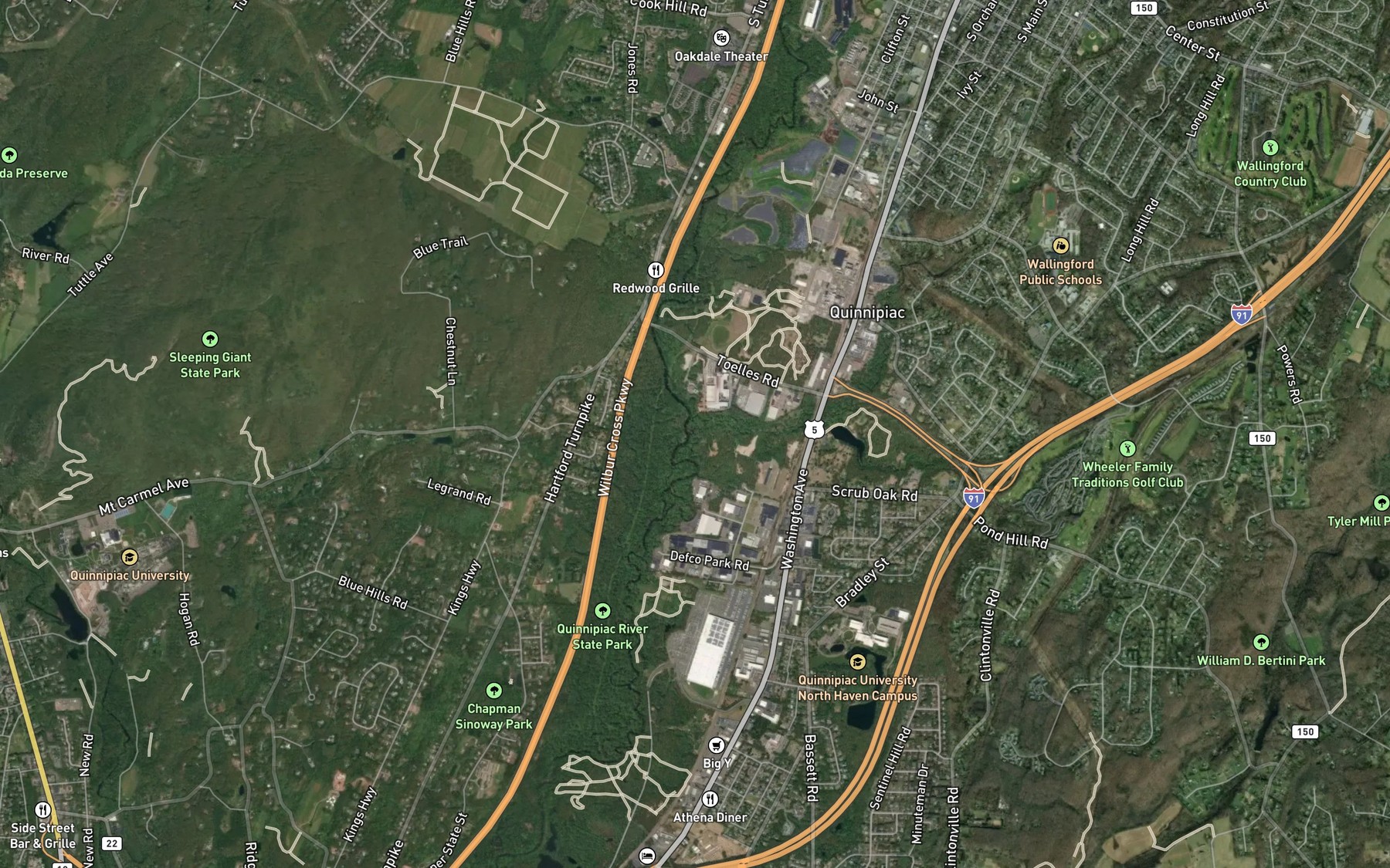 Satellite map of the Allen Brook