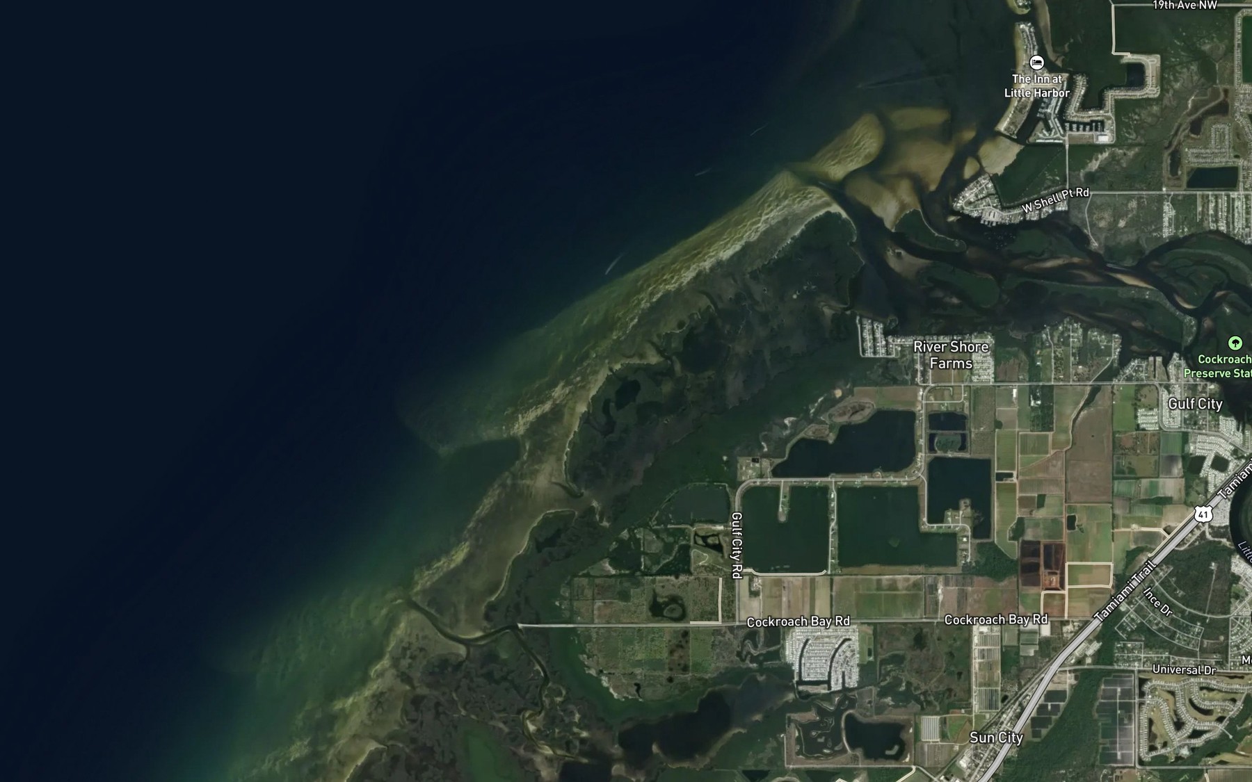 Satellite map of the Marys Lake