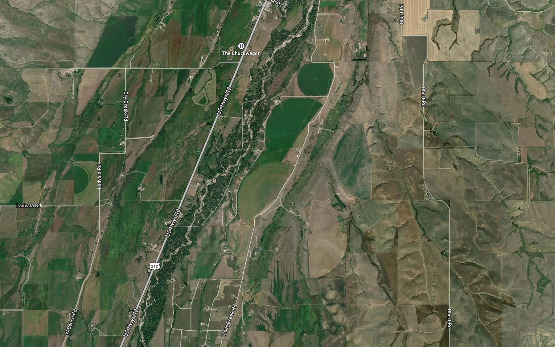 Satellite map of the Crockett Ditch