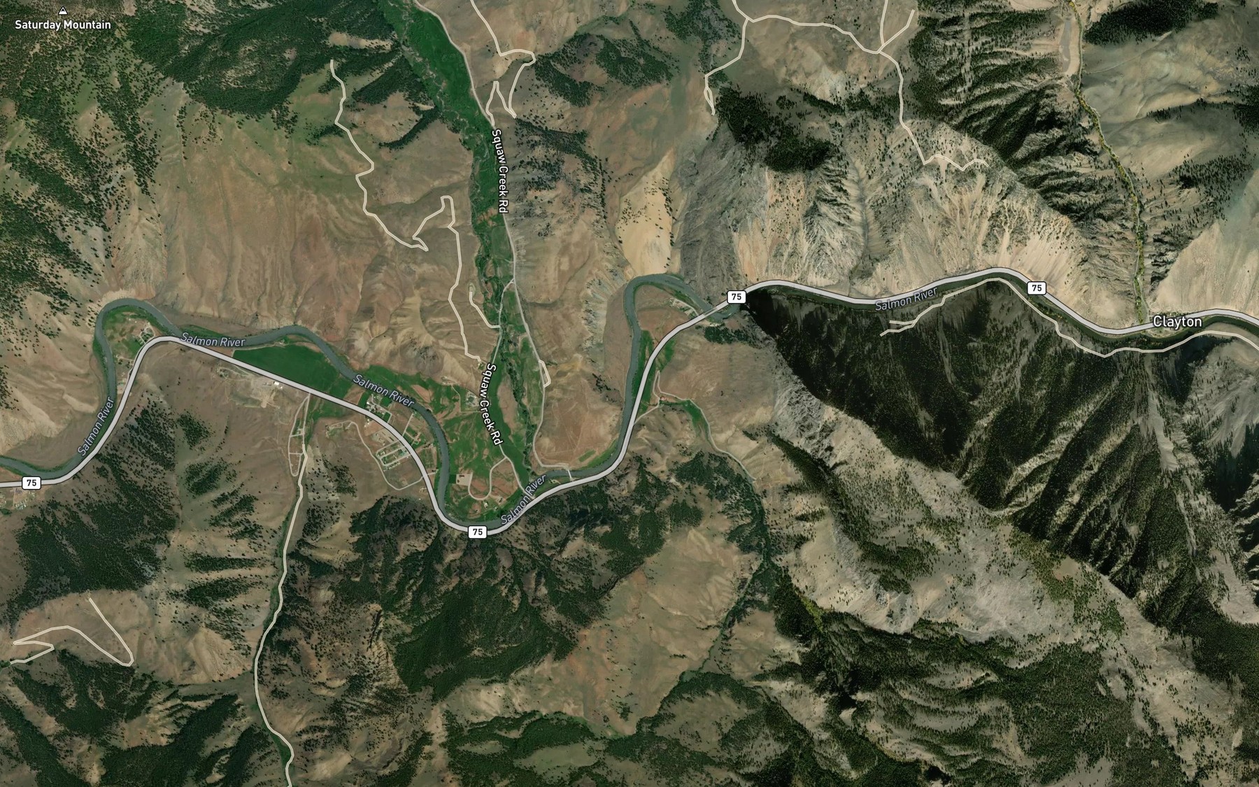 Satellite map of the Sullivan Creek