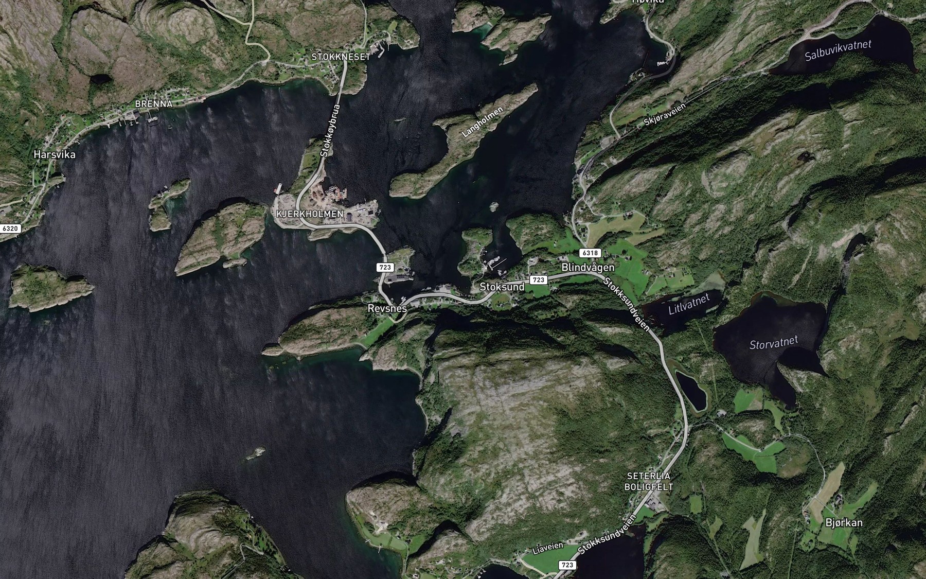 Satellite map of the Leirbekken