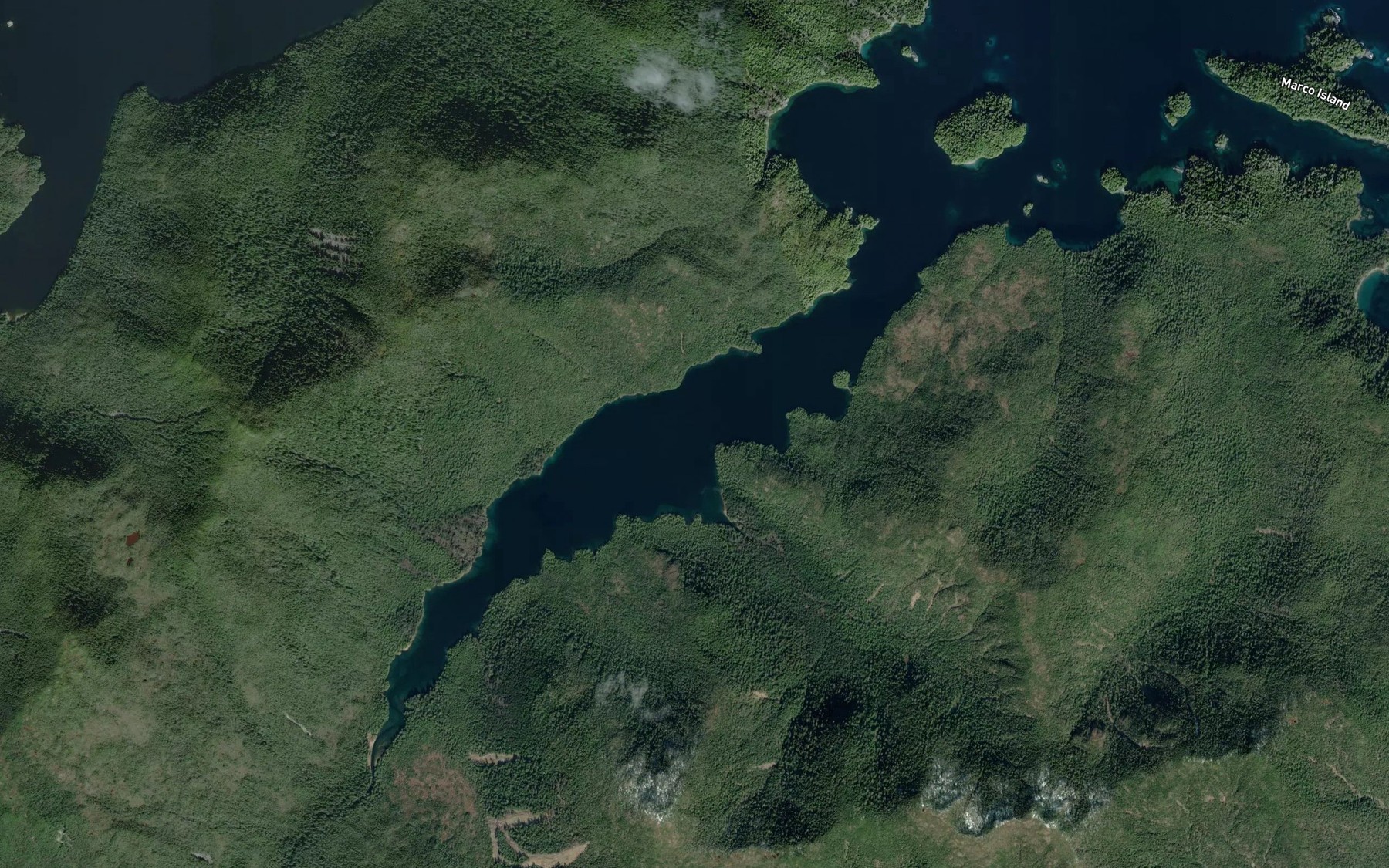 Satellite map of the Hutton Inlet
