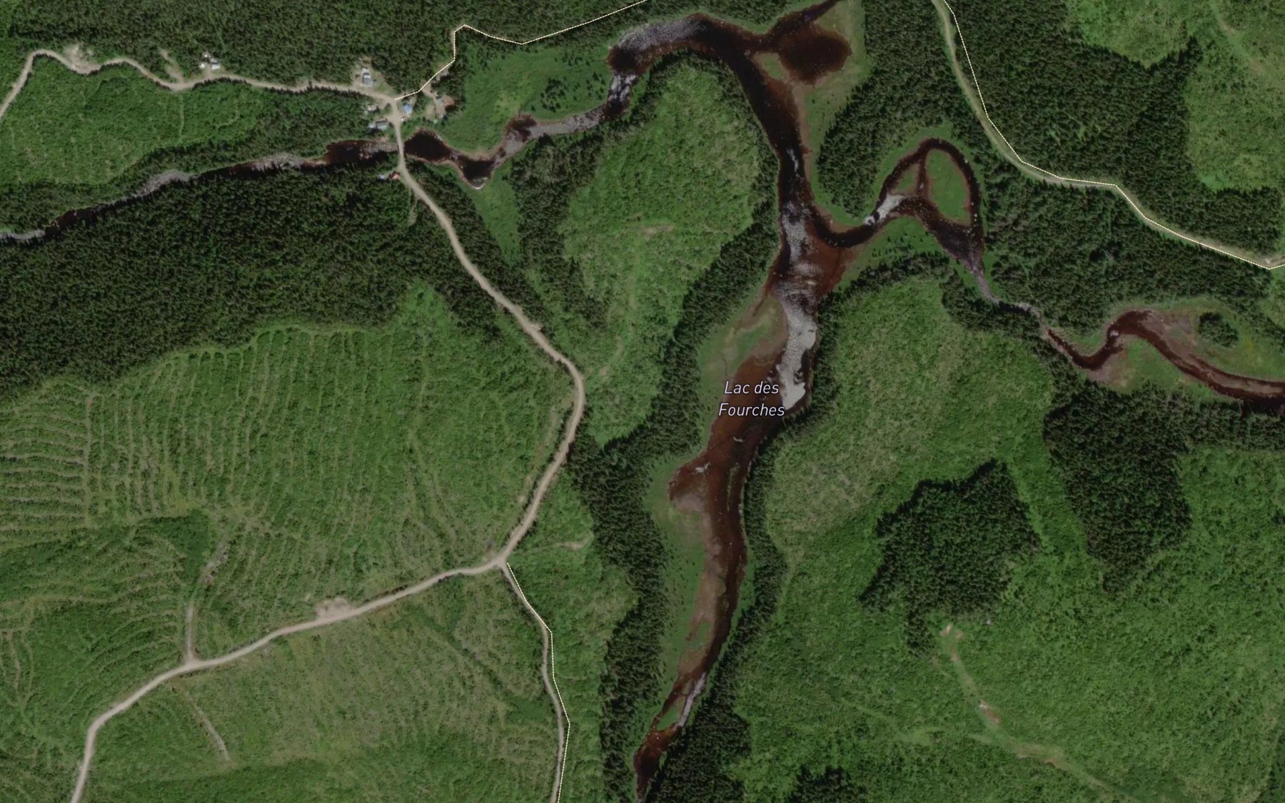 Satellite map of the Lac des Fourches