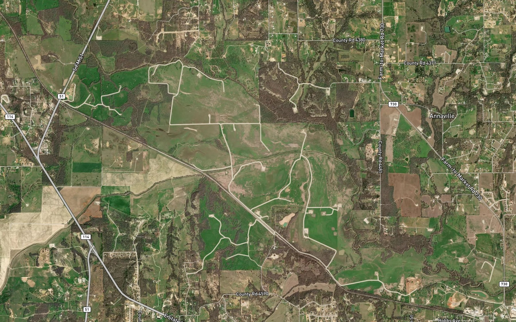 Satellite map of the Garrett Creek