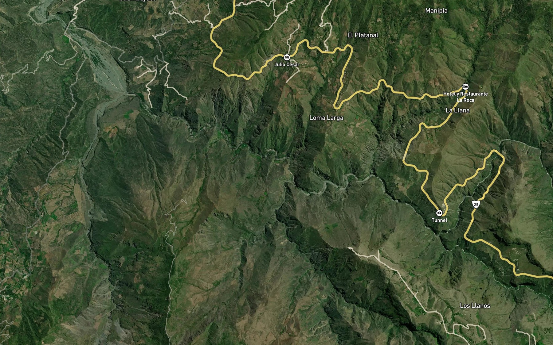 Satellite map of the Quebrada San Jose