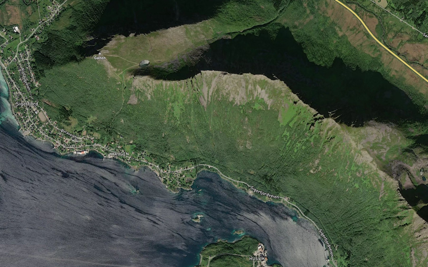 Satellite map of the Rodfjelldalsbekken