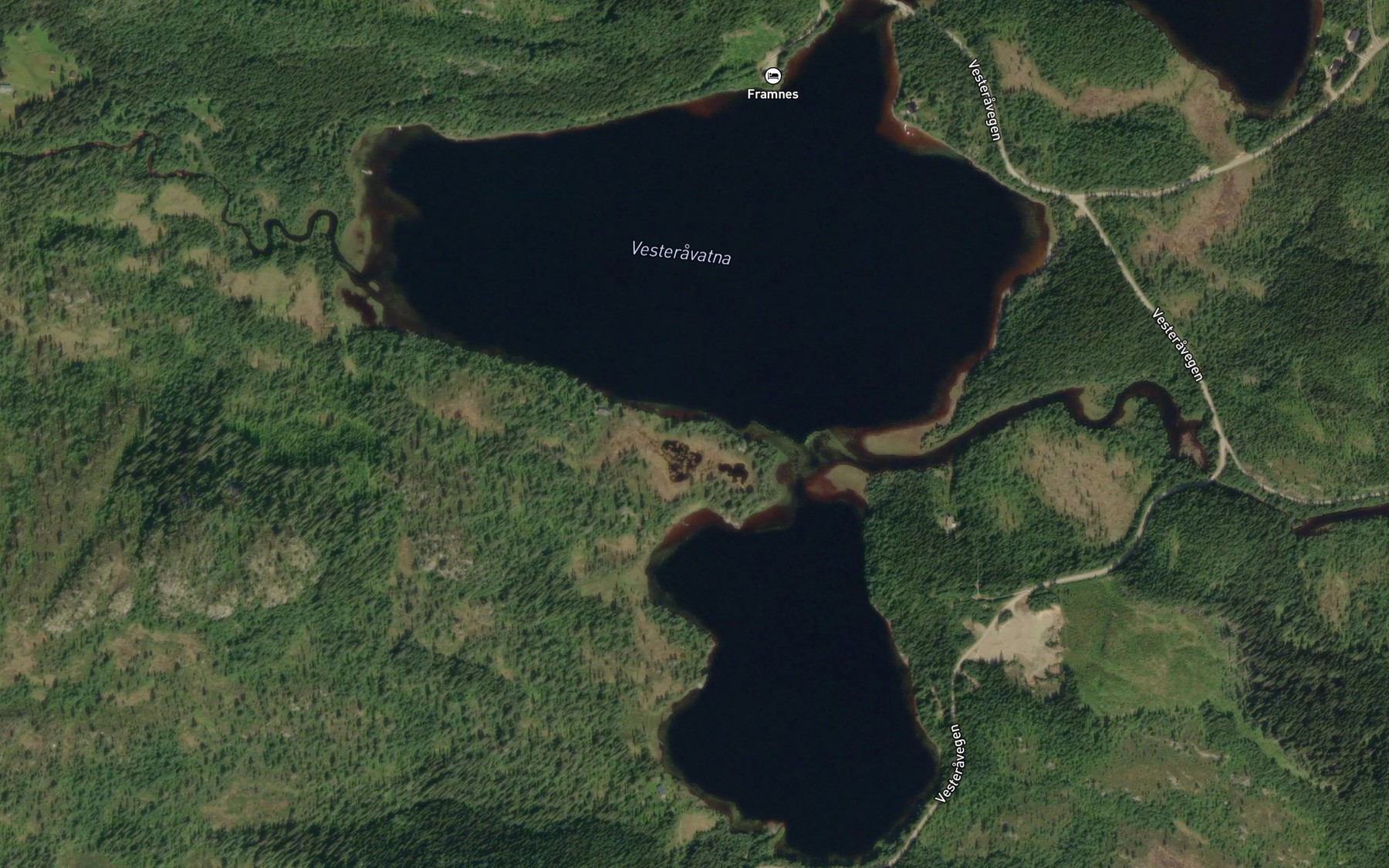 Satellite map of the Vesteravatna