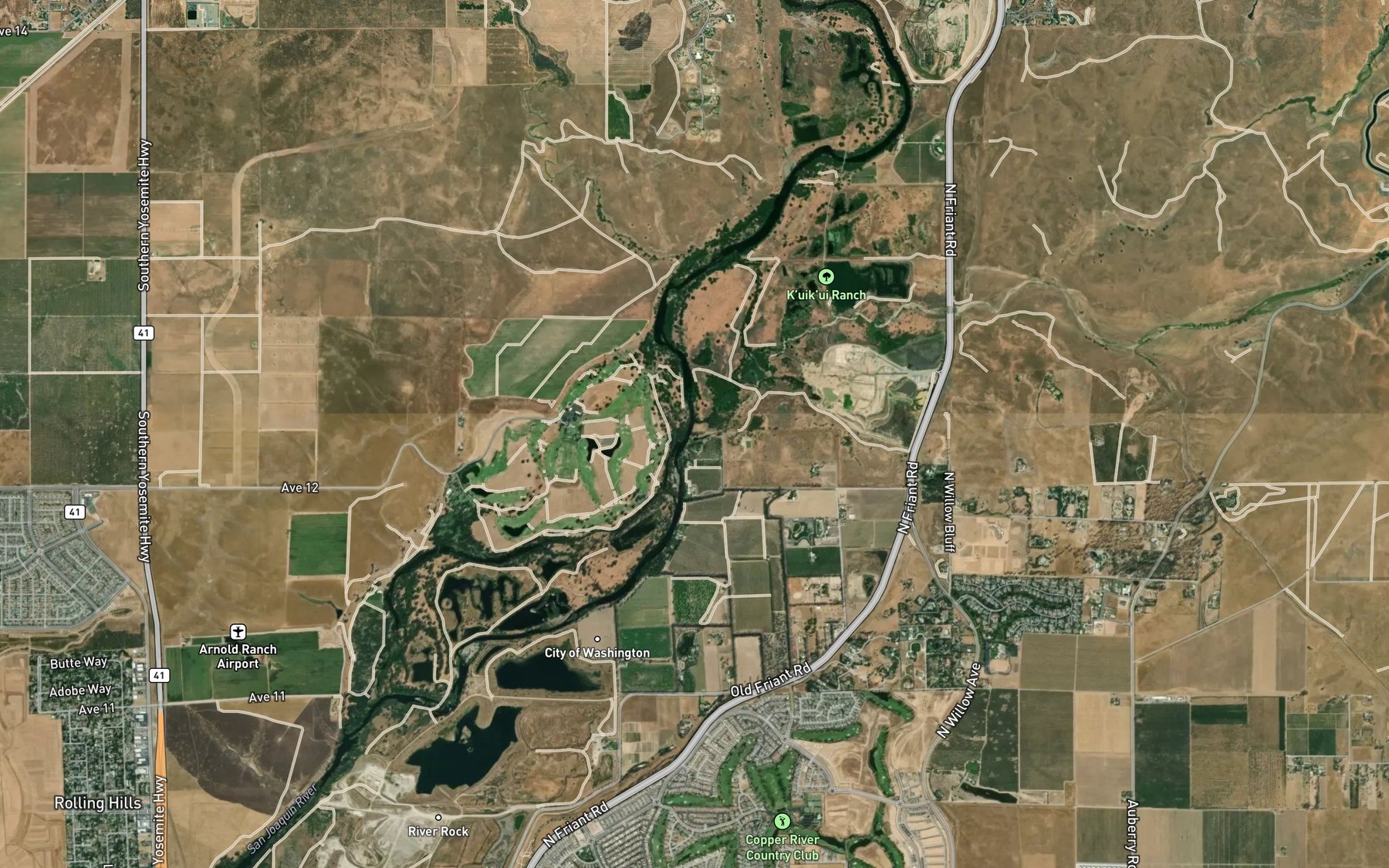 Satellite map of the Little Dry Creek