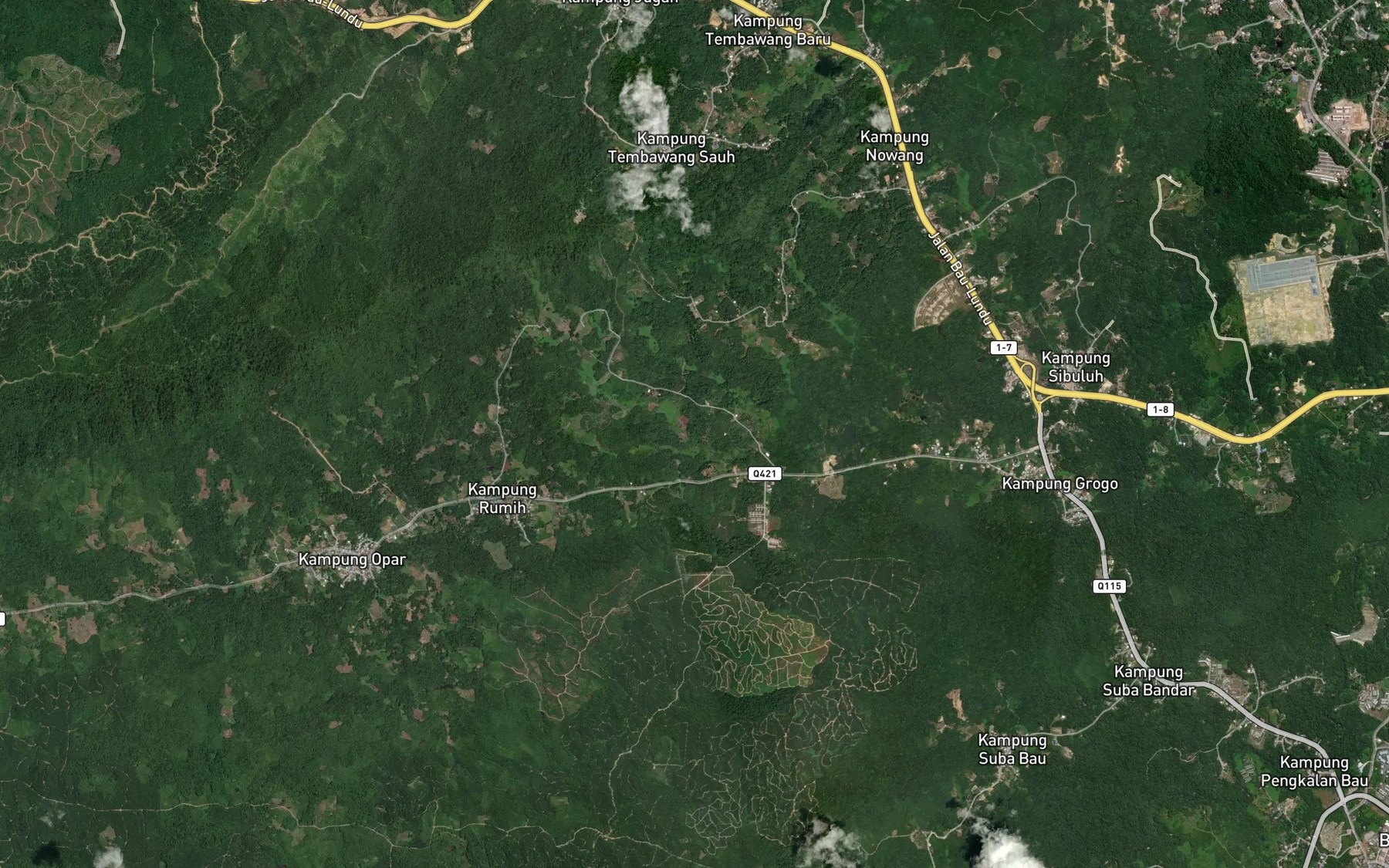 Satellite map of the Sungai Semogoh