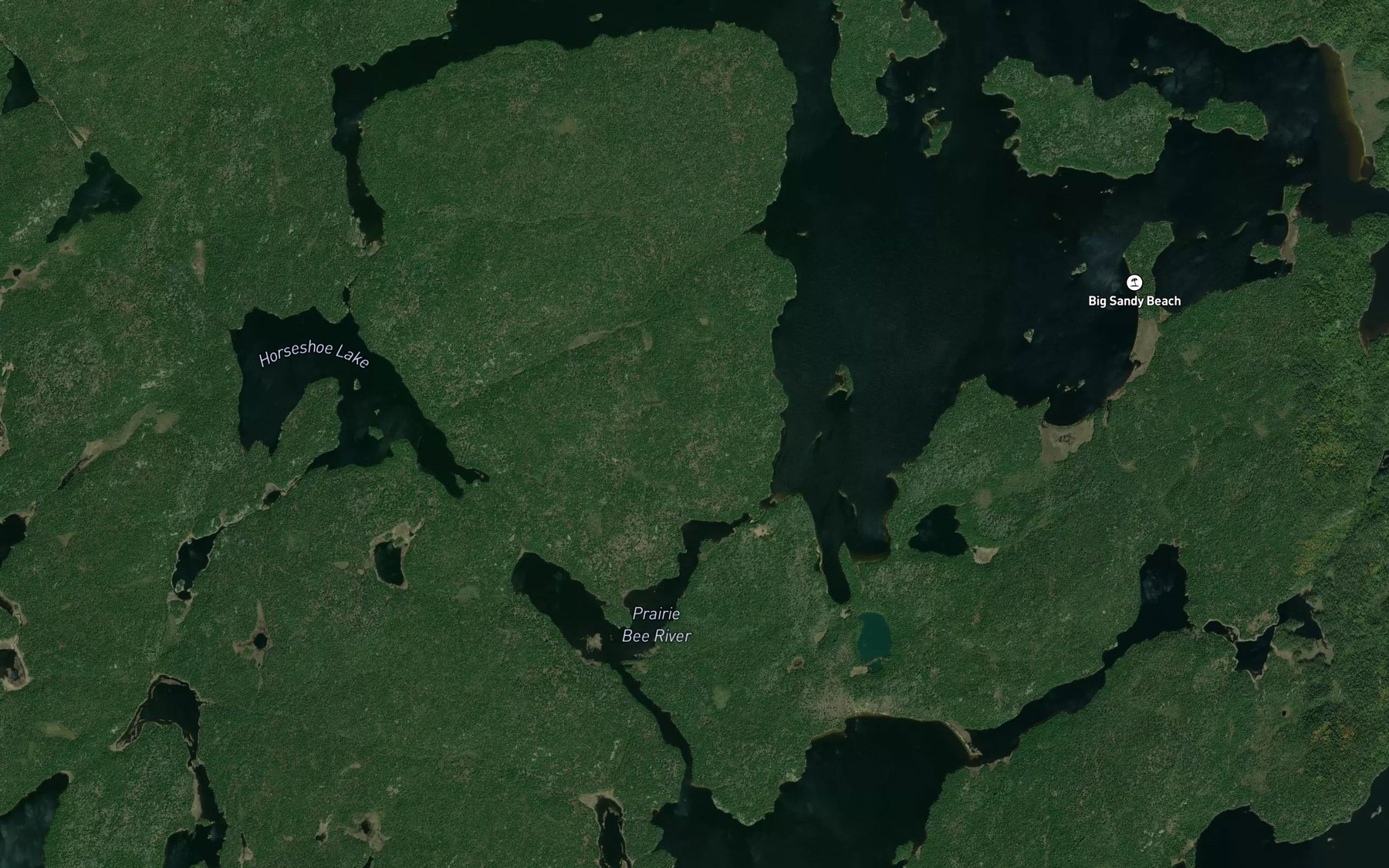 Satellite map of the Prairie Bee River