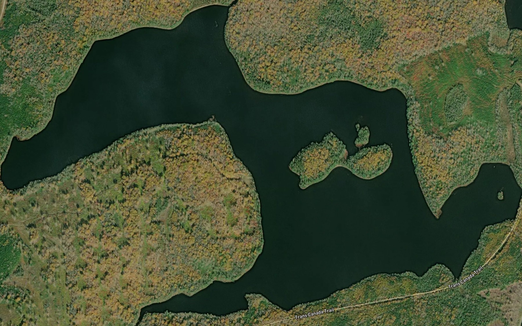Satellite map of the Big Beaver Dam Lake