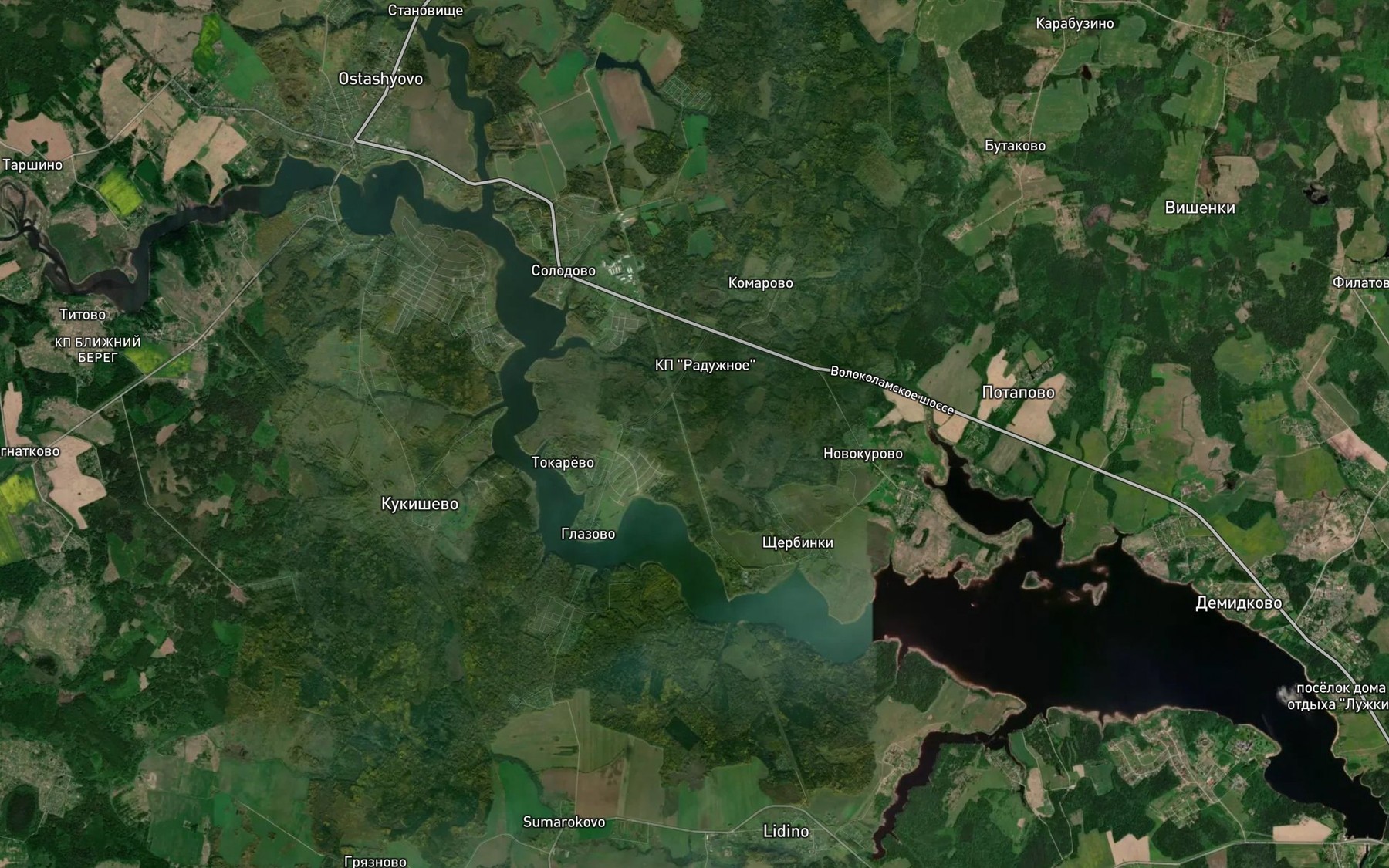 Satellite map of the Ruzskoye Vodokhranilishche