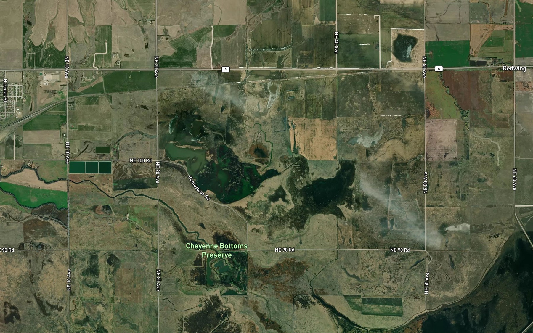 Satellite map of the Deception Creek