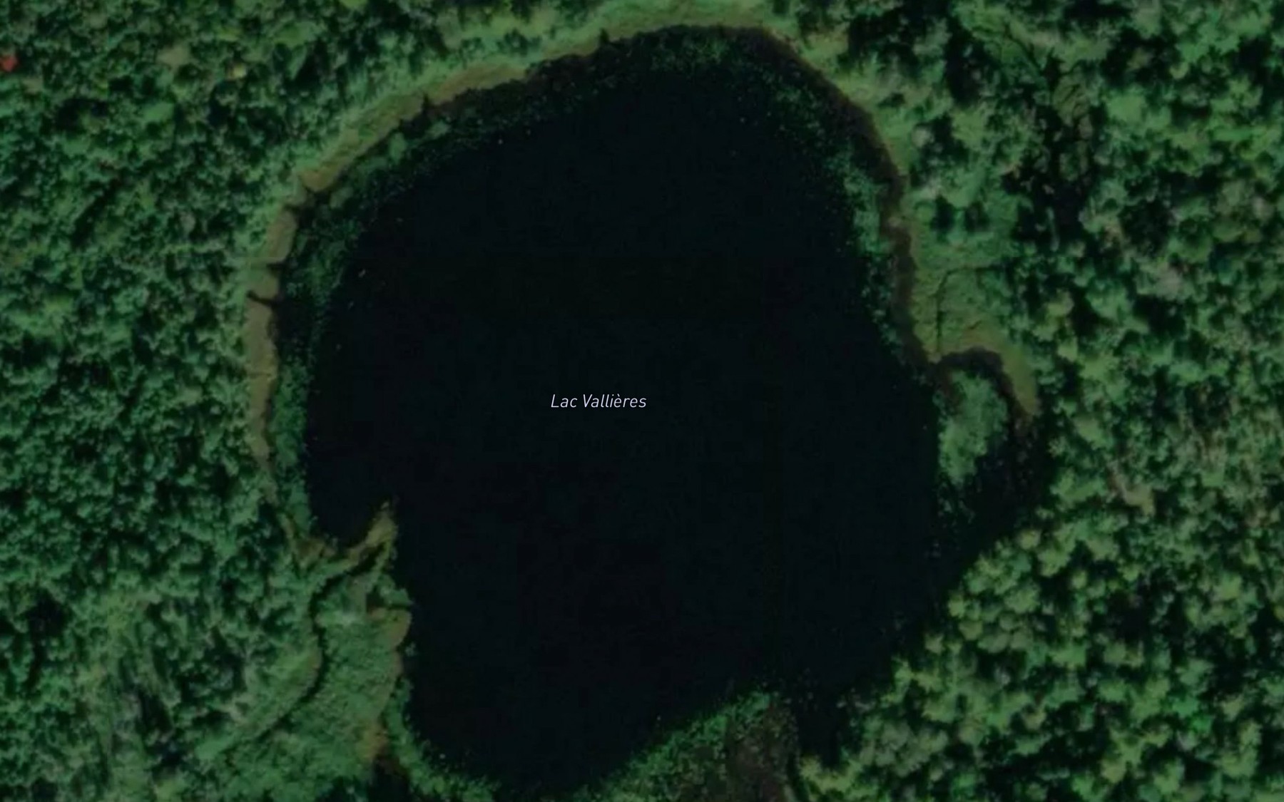 Satellite map of the Lac Vallieres