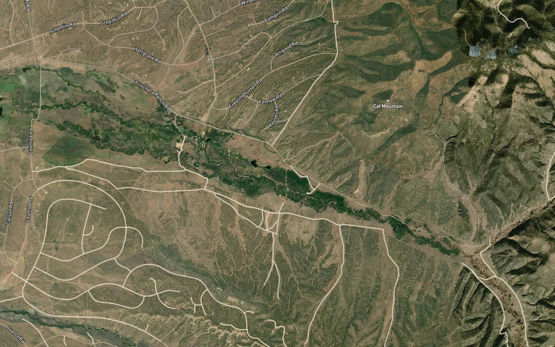 Satellite map of the Alamos Altos Ditch