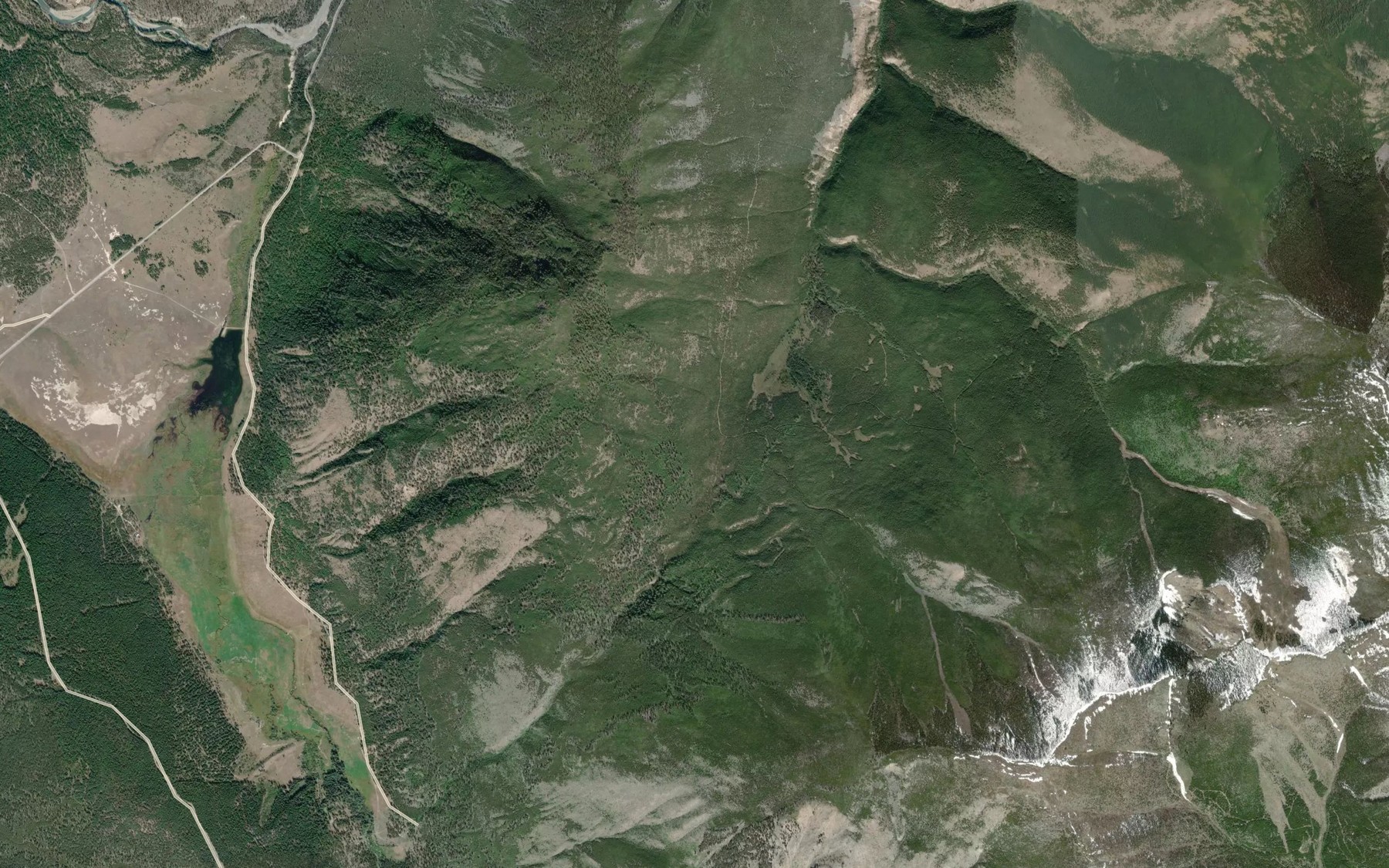 Satellite map of the Findlay Creek