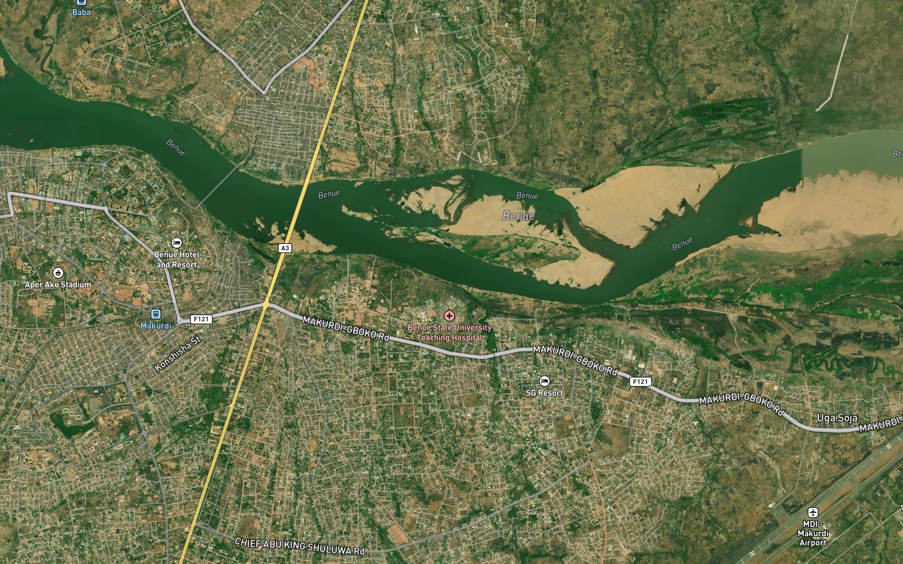 Satellite map of the River Ukoghor