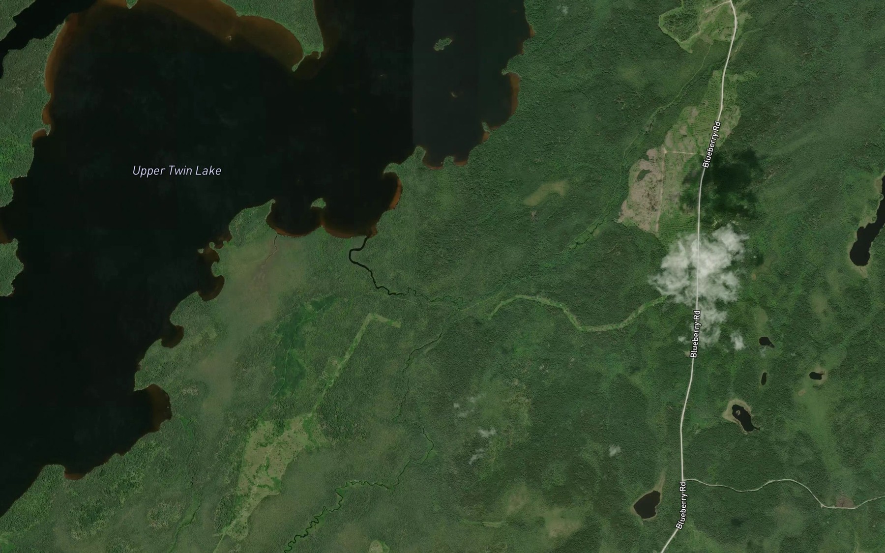 Satellite map of the Fauteux Creek