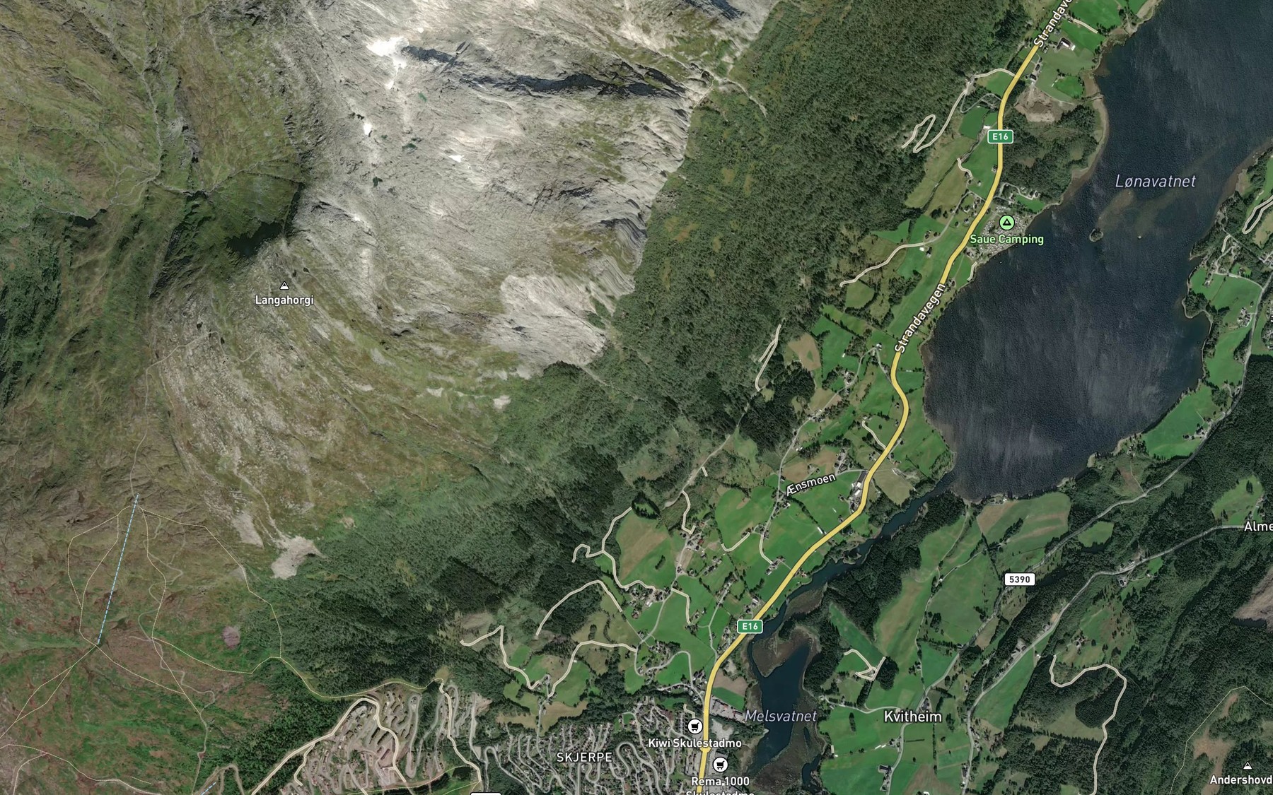 Satellite map of the Melsfossen
