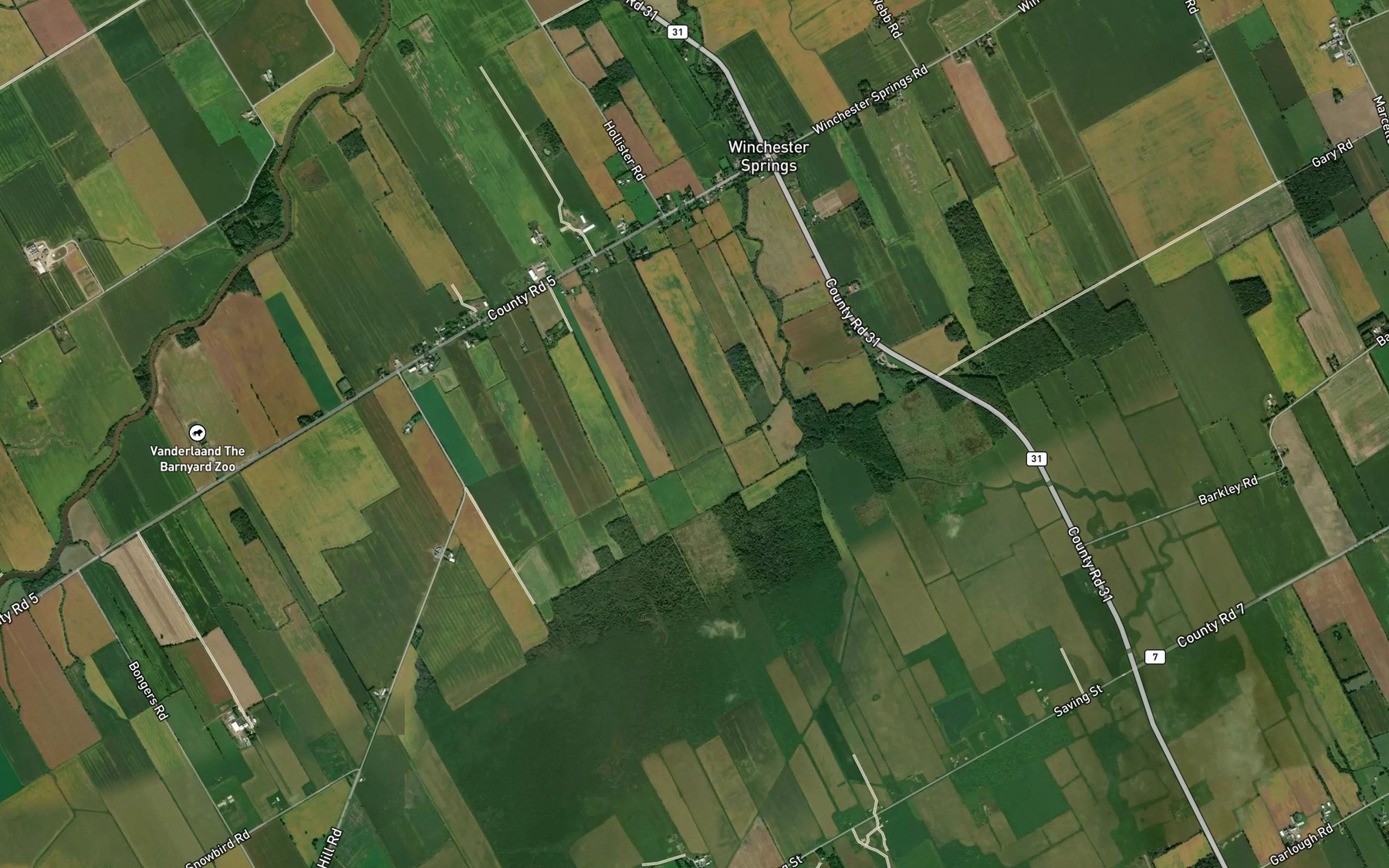 Satellite map of the Steele Drain