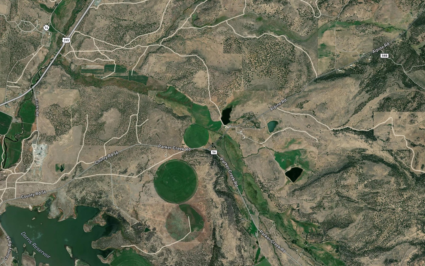 Satellite map of the Negro Creek