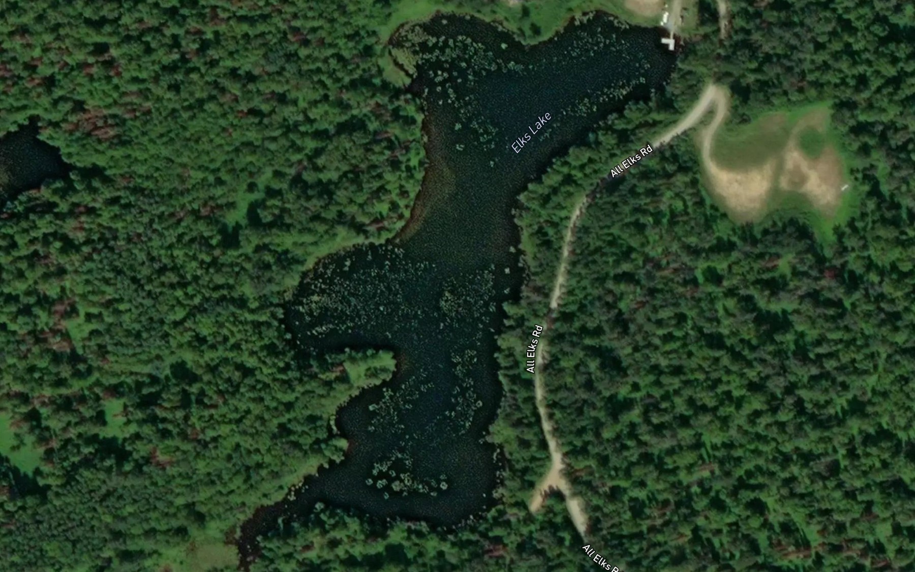 Satellite map of the Elks Lake