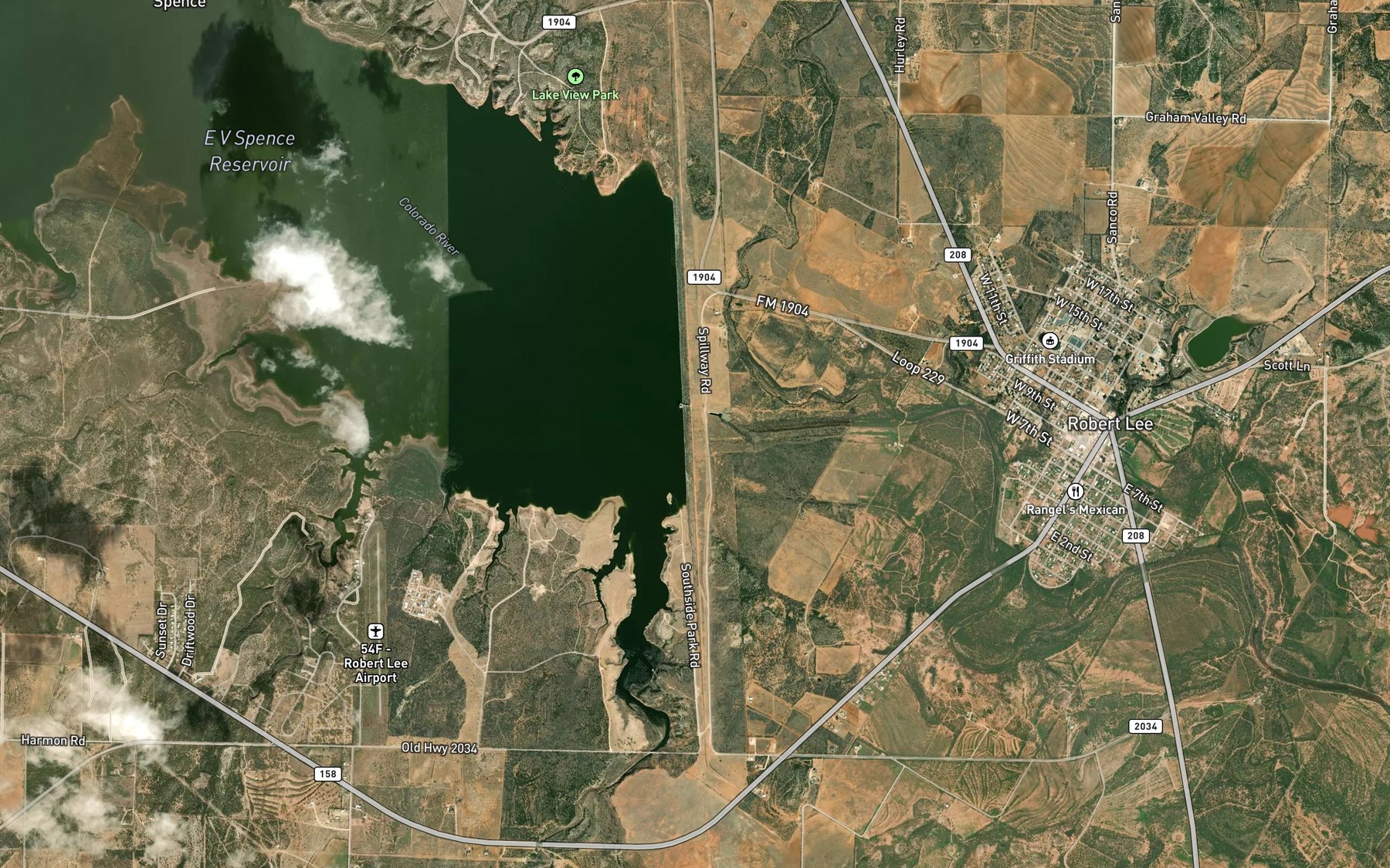 Satellite map of the Lake E V Spence