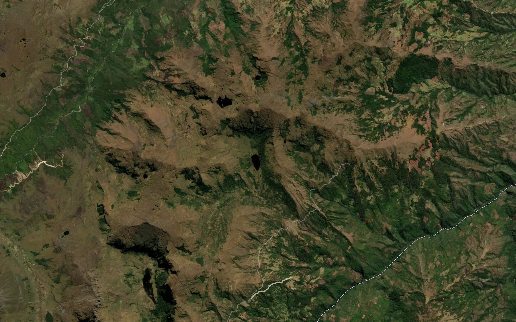 Satellite map of the Laguna Putaga