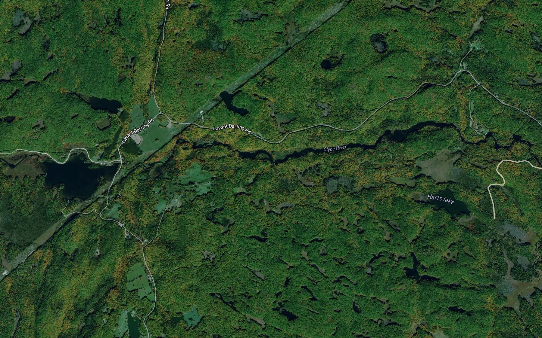 Satellite map of the Pilons Creek