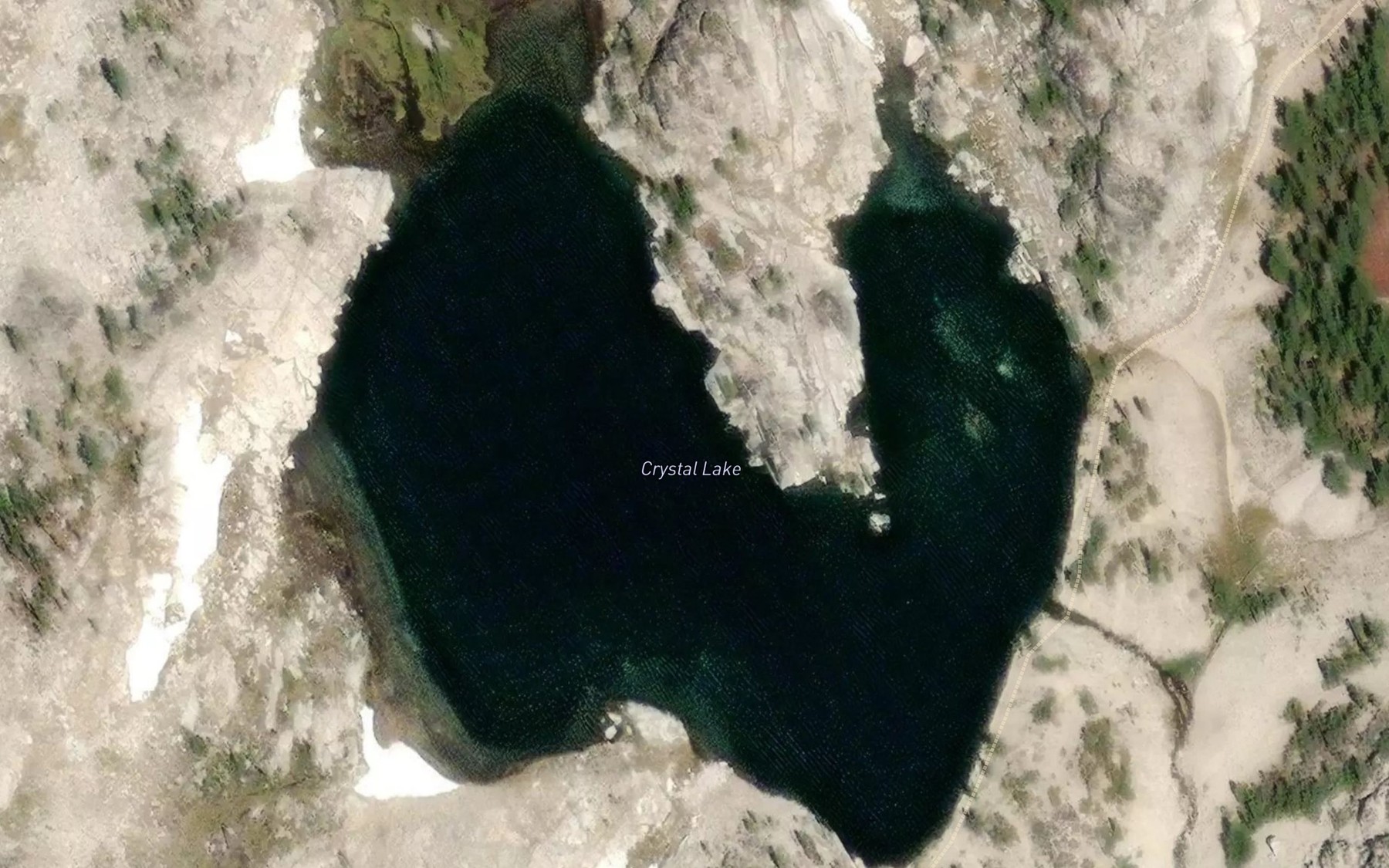 Satellite map of the Crystal Lake
