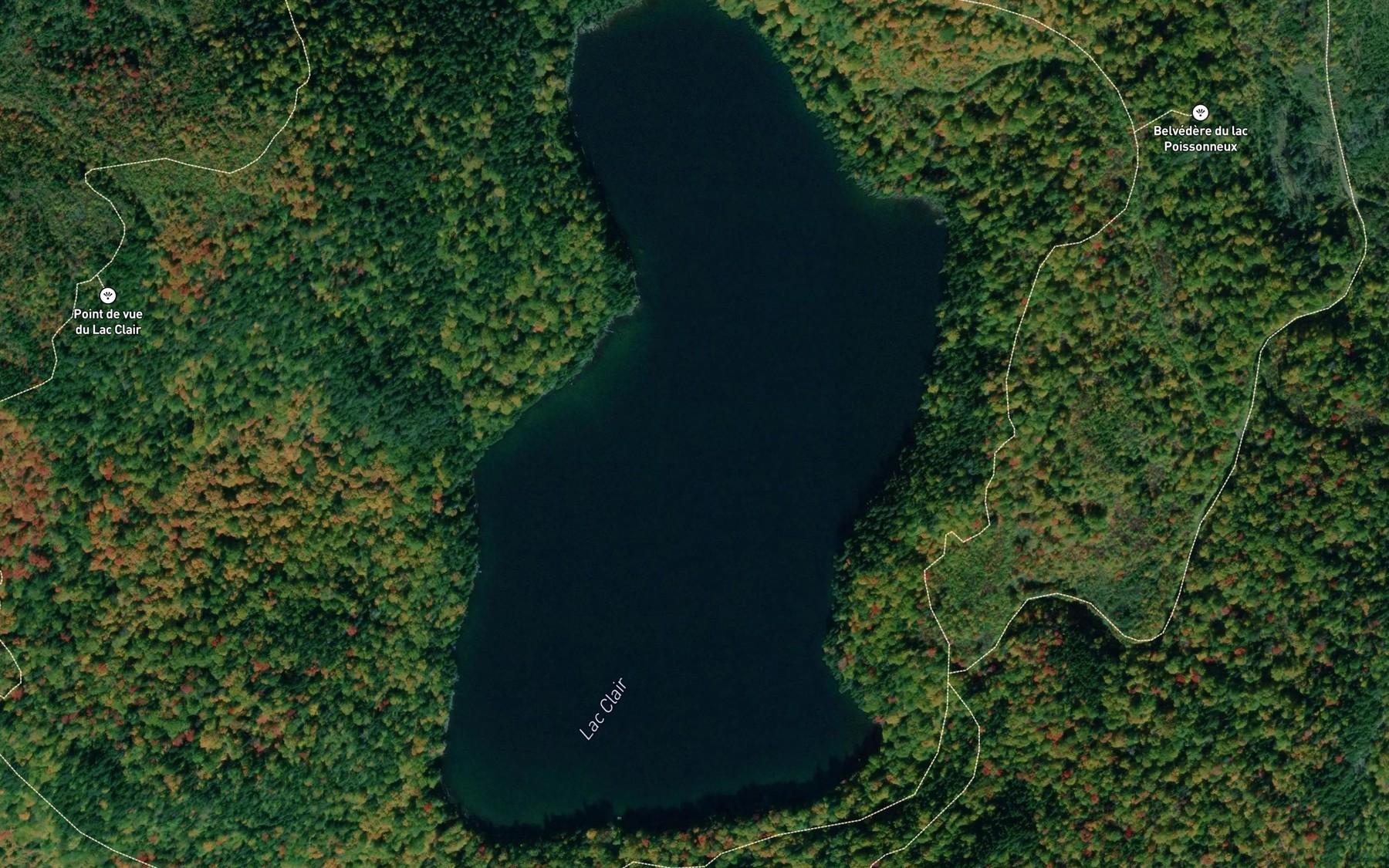 Satellite map of the Lac Clair