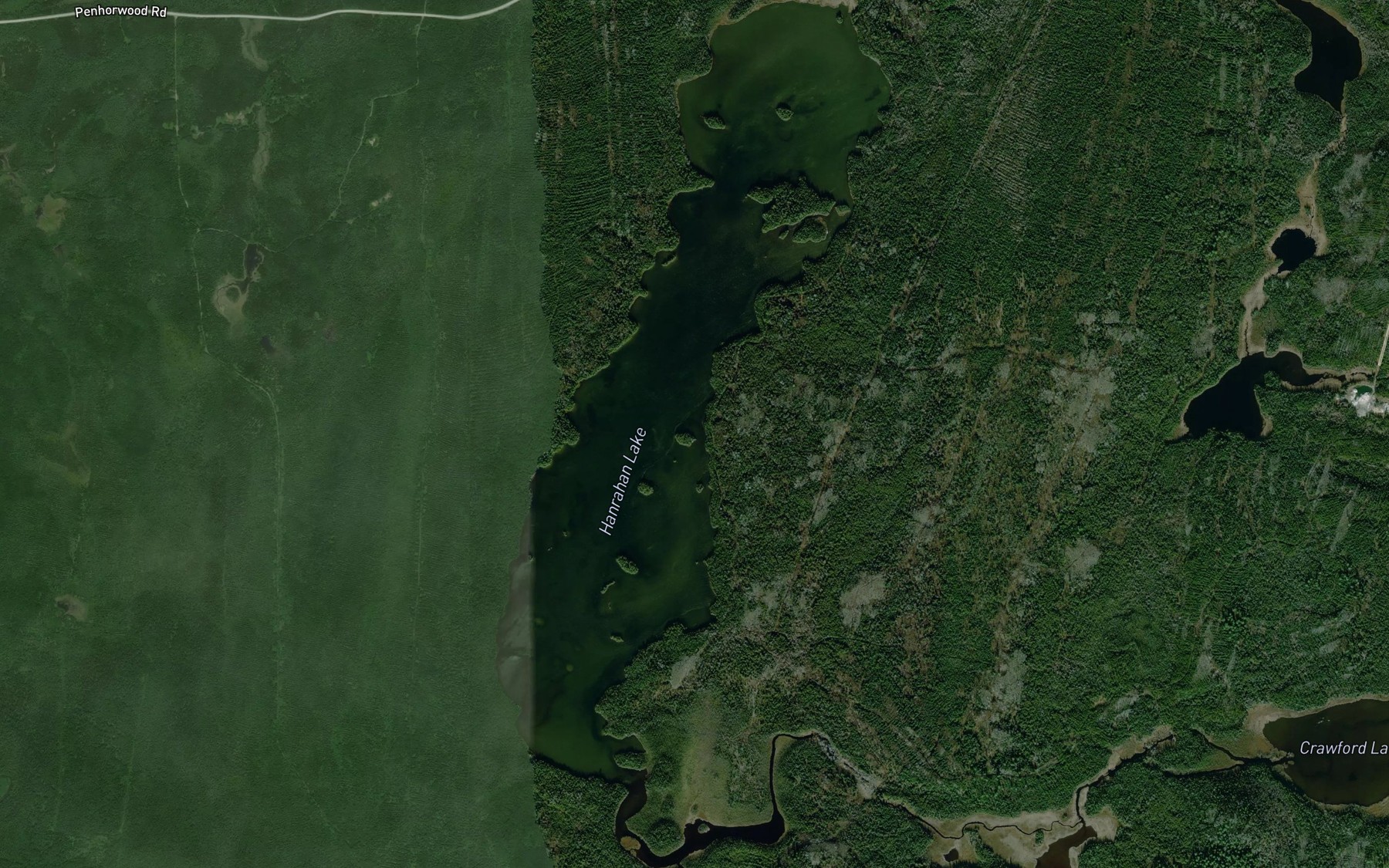 Satellite map of the Hanrahan Lake